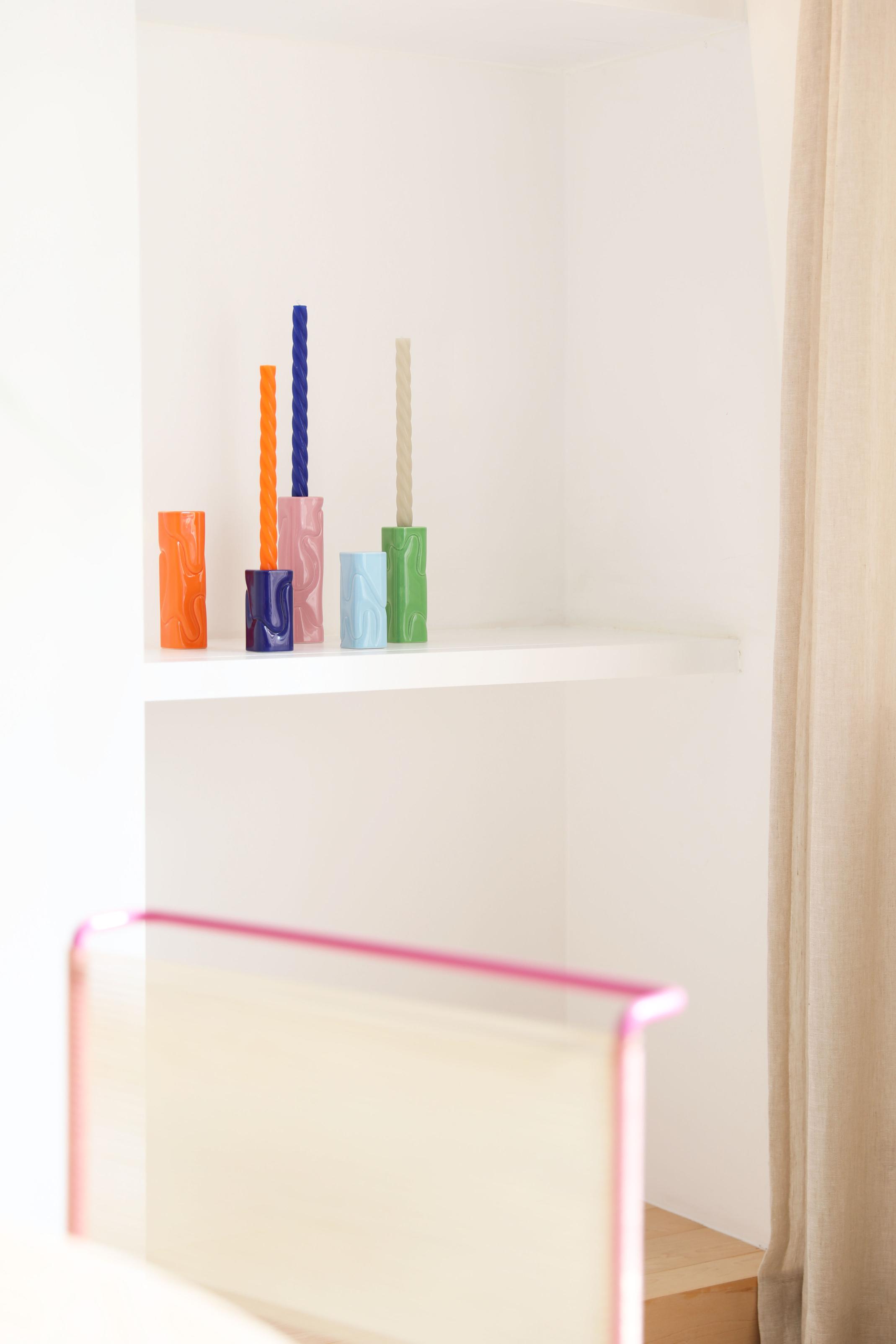 PUFFY Light Blue Candle Holder