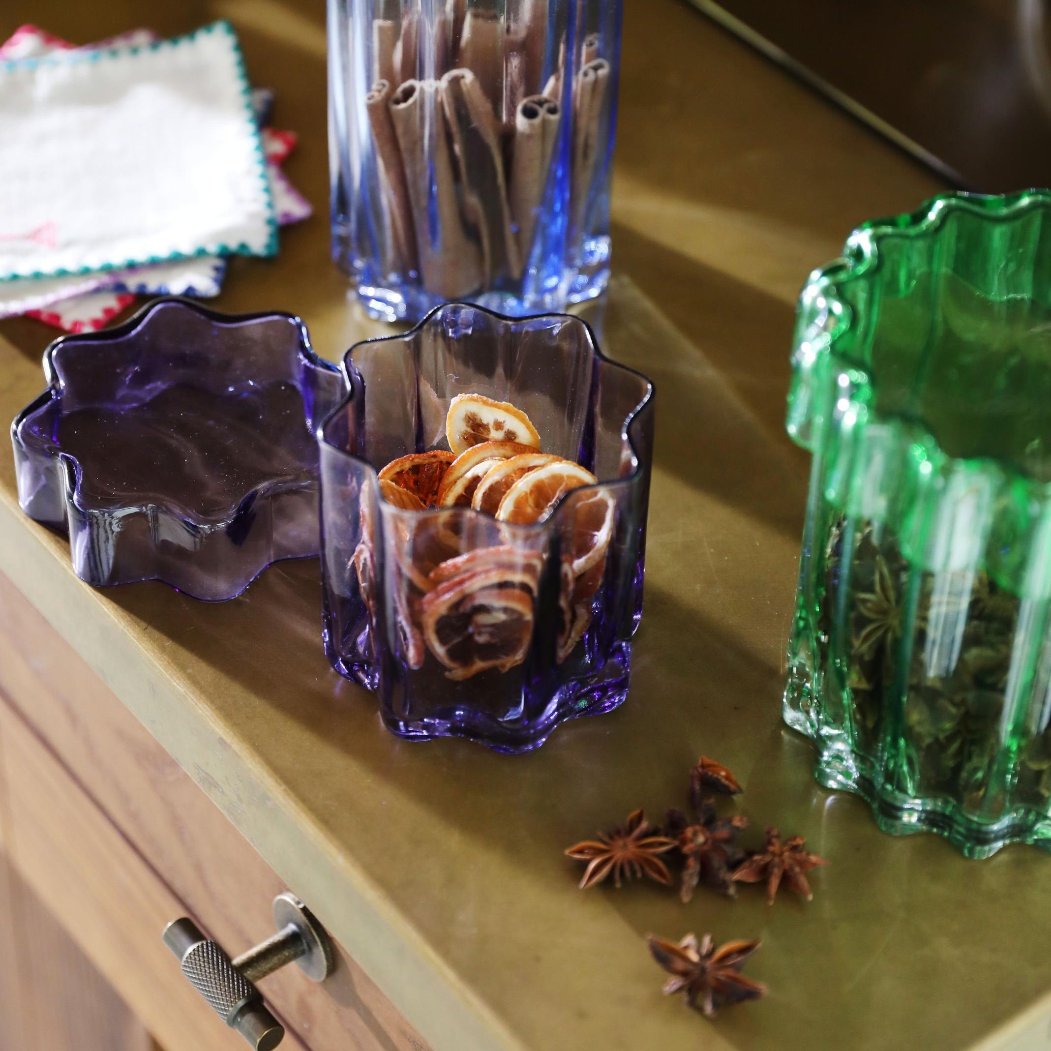 Glasbehälter mit Deckel ASTRAL grün