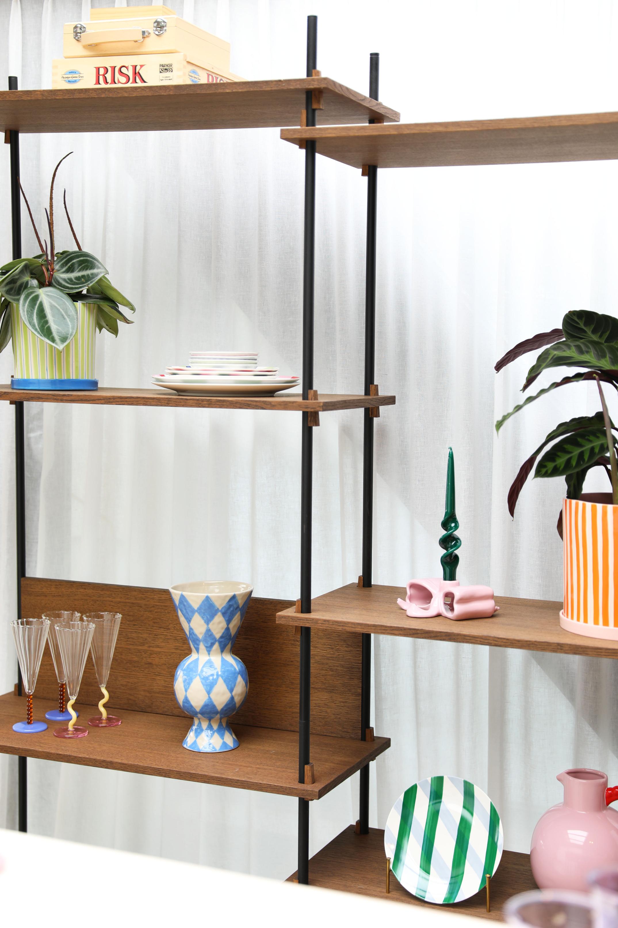 Set von Kerzen ALPHA REDS rosa mit burgunderrot und gelb