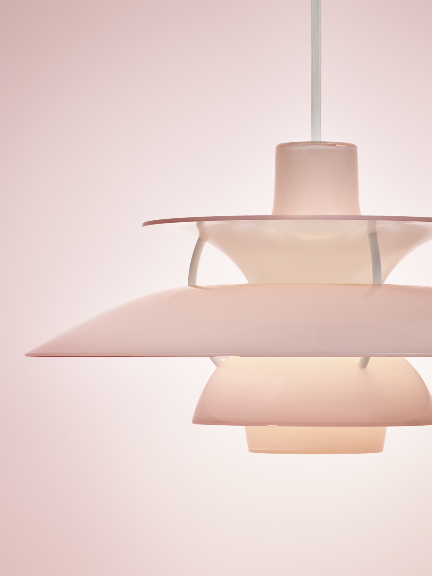 Lampa wisząca PH 5 OPAL jasnoróżowy