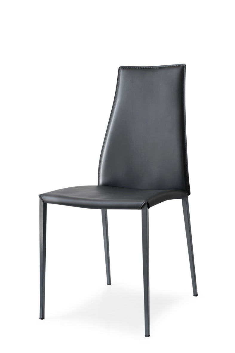 Krzesło AIDA tapicerowane z szarą podstawą – metal, Calligaris