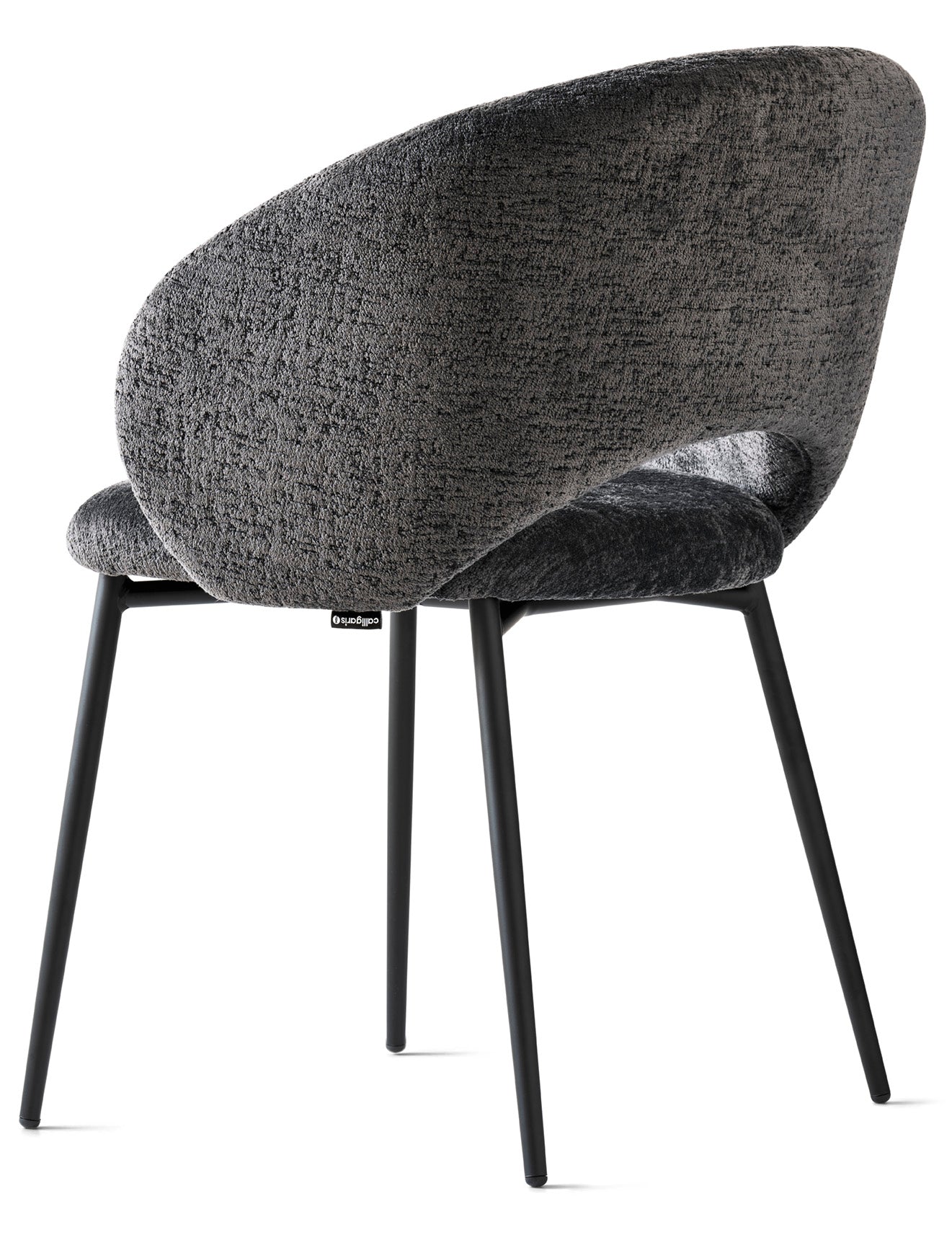 Upholstered ANIME Chair with Black Metal Base