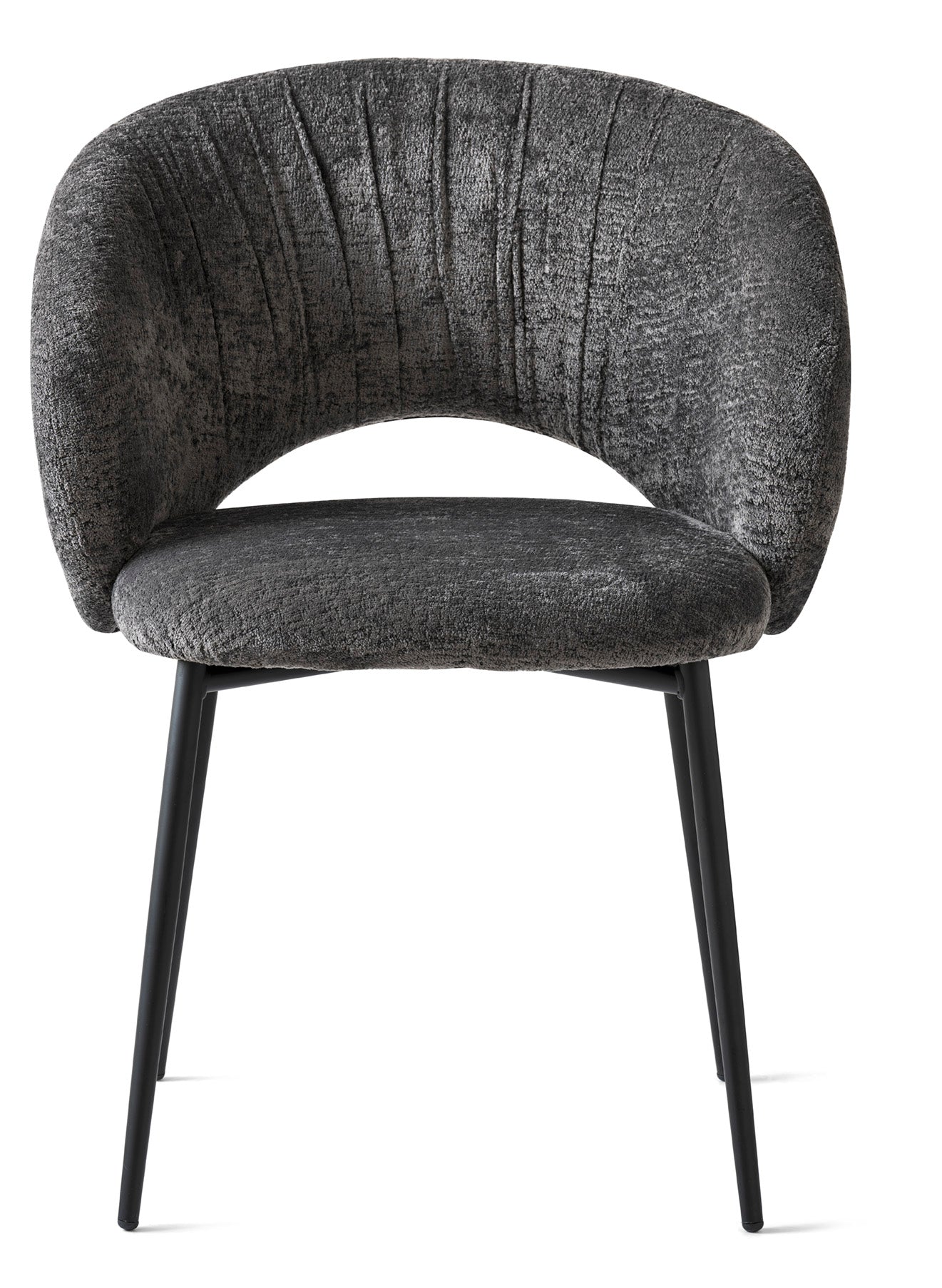 Upholstered ANIME Chair with Black Metal Base