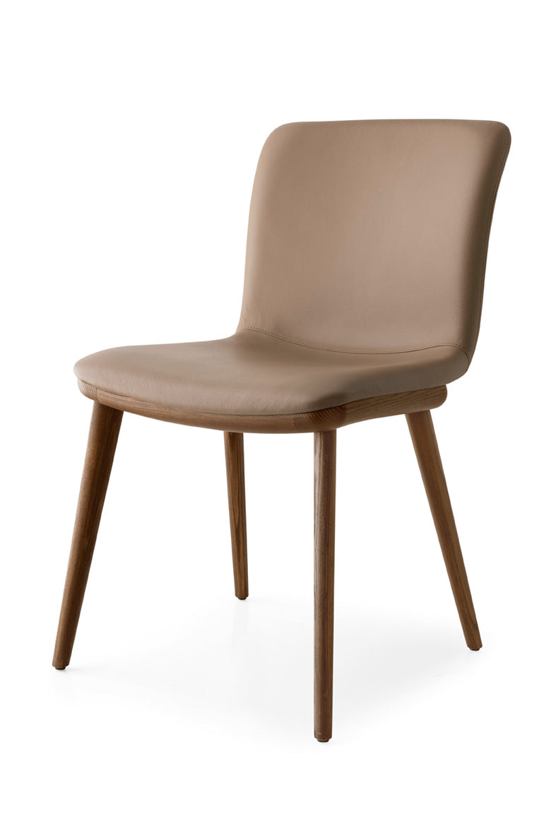 Polsterstuhl ANNIE mit dunklem Holzgestell