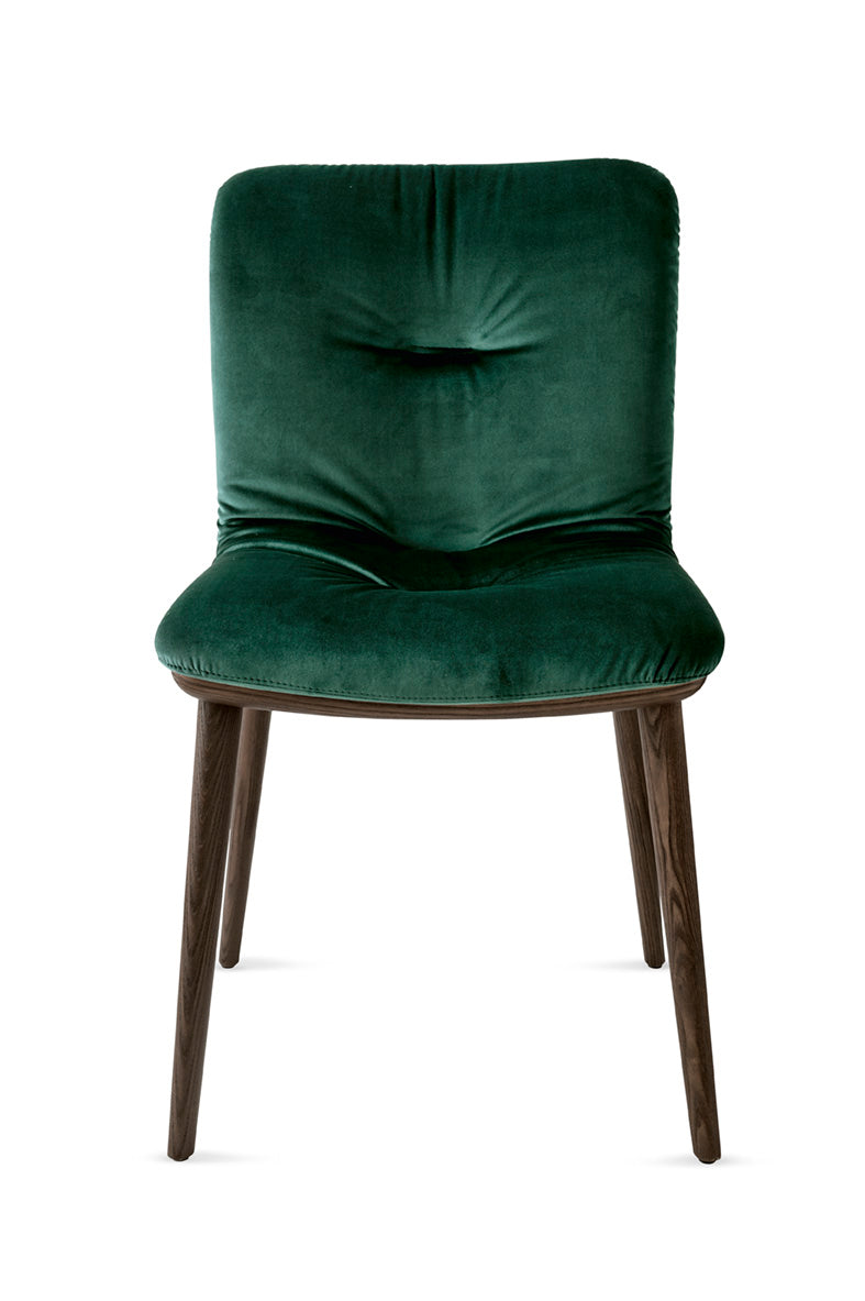 Sessel ANNIE SOFT gepolstert mit dunklem Holzgestell