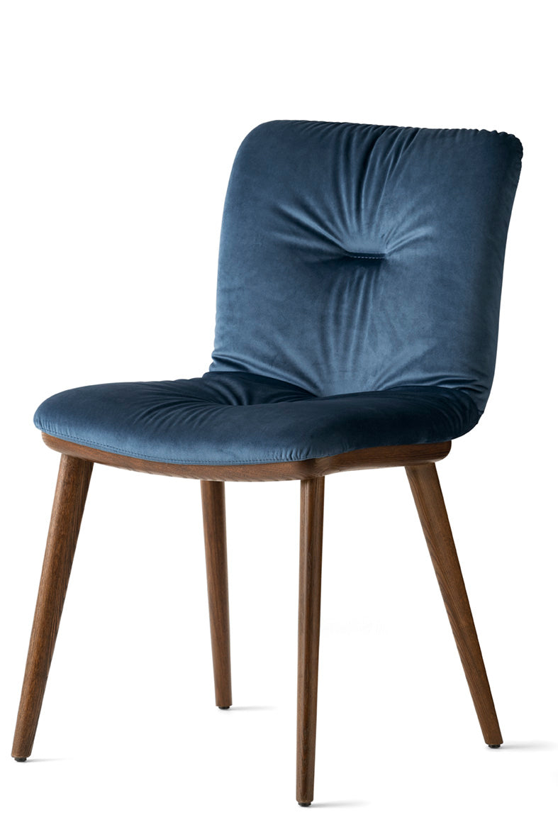 Sessel ANNIE SOFT gepolstert mit dunklem Holzgestell