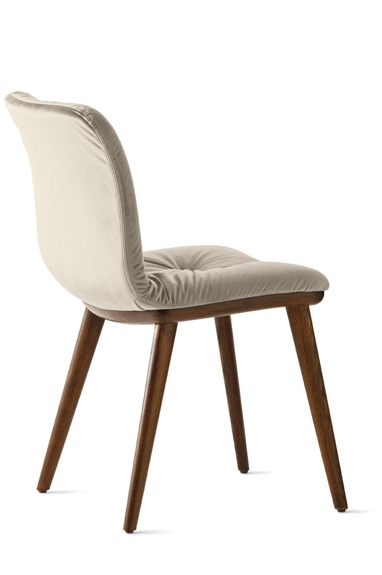 Sessel ANNIE SOFT gepolstert mit dunklem Holzgestell