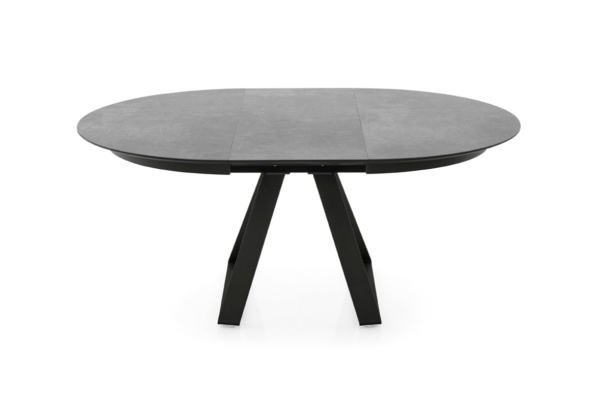 Round extendable table ATLANTE gray top with black base