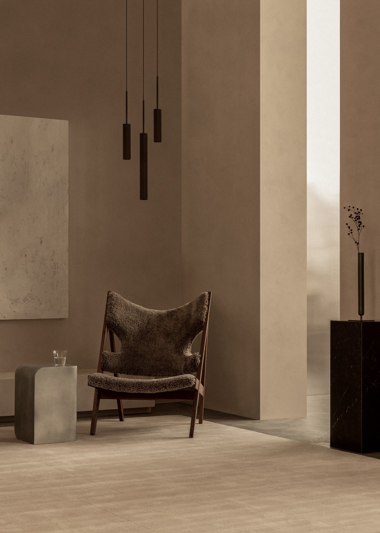 Tubular Pendant Lamp Brown