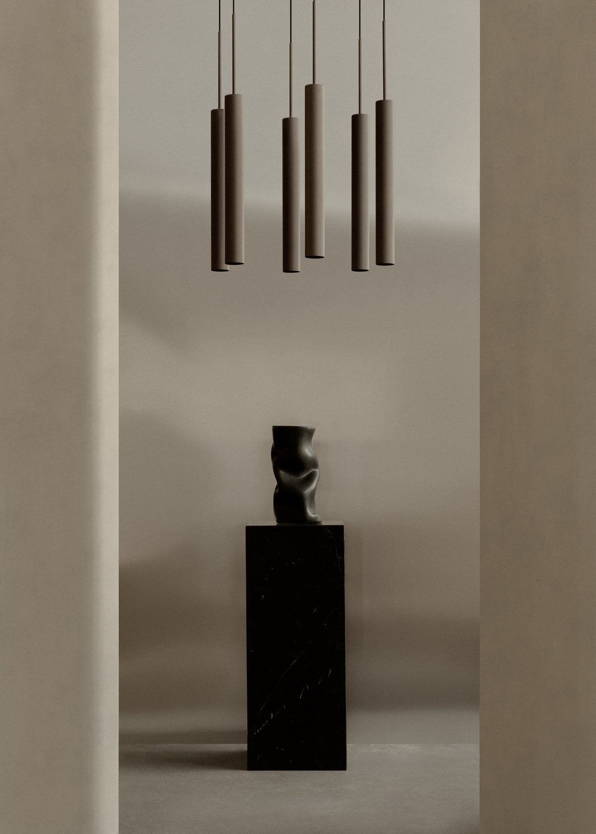 Bronzefarbener TUBULAIRE Kronleuchter