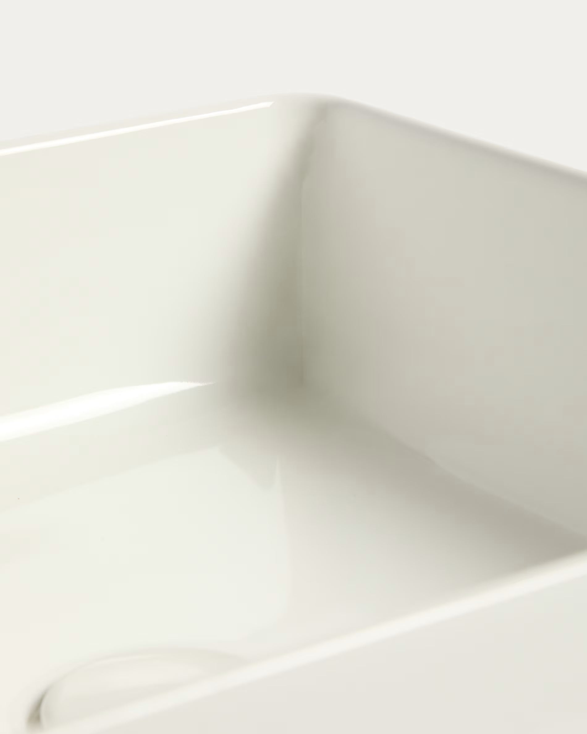 Square countertop sink OVARA white ceramic