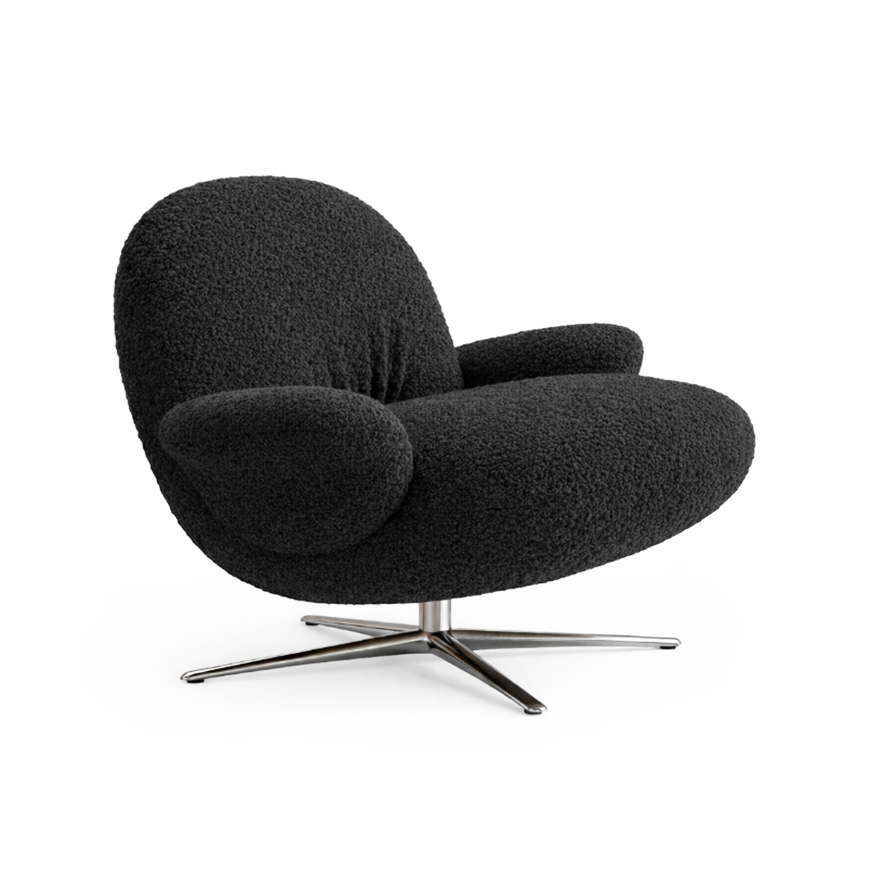 BAOZA Armchair in Black with Aluminum Base