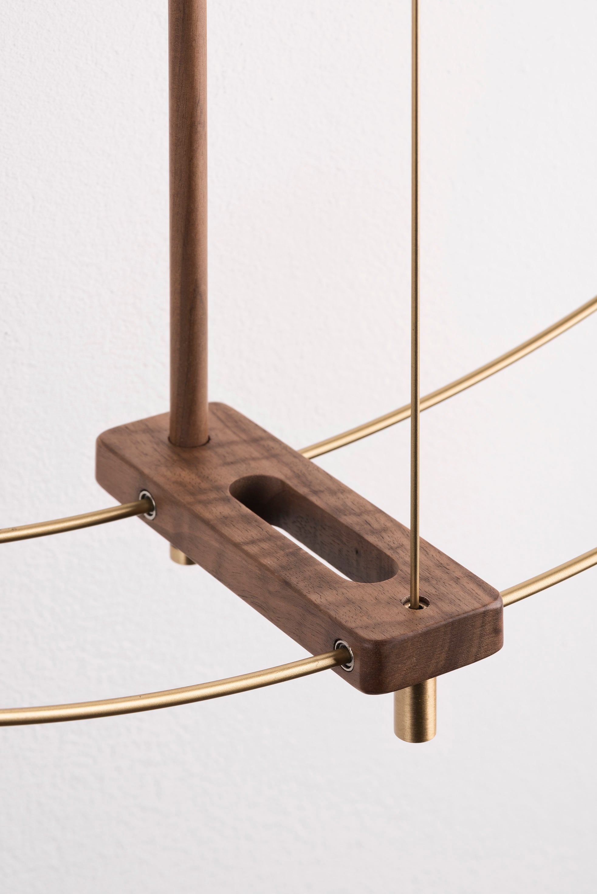 BARCELONA PREMIUM wall clock walnut wood with brass