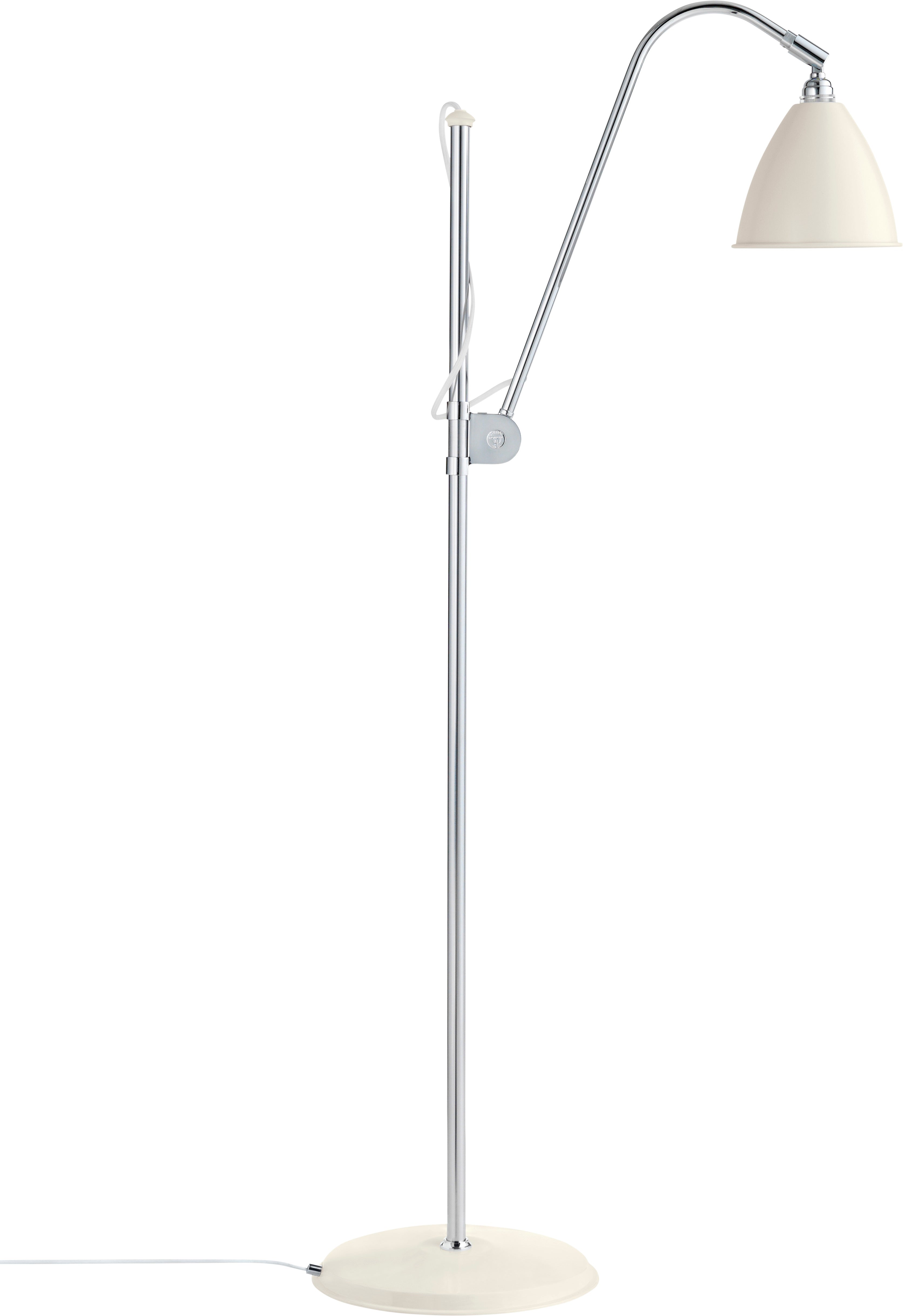 Stehlampe BESTLITE BL3 Chrom mit cremefarbenem Schirm