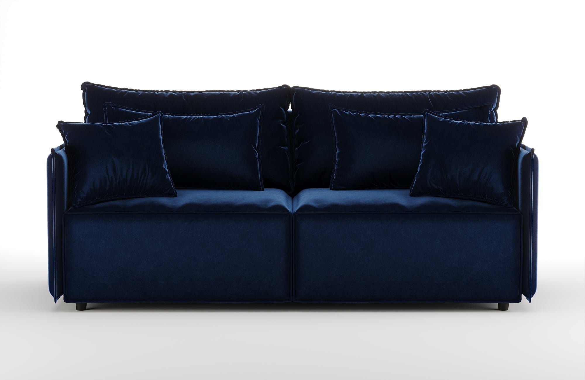 Sofa aus Samt mit Schlaf-Funktion FABIEN in Marineblau