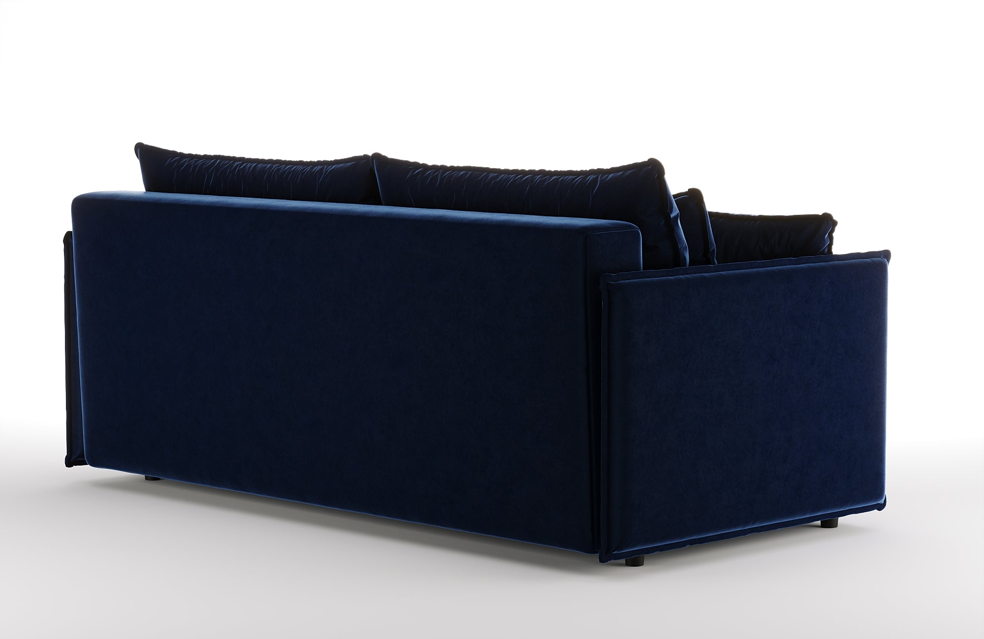 Sofa aus Samt mit Schlaf-Funktion FABIEN in Marineblau