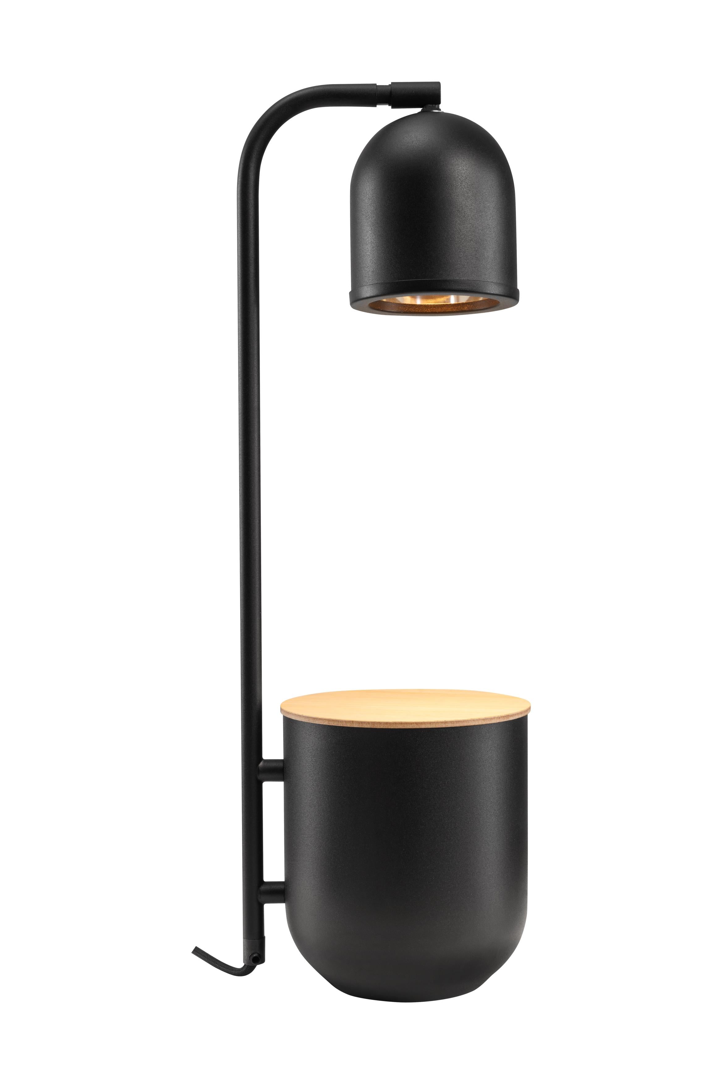Schreibtischlampe BOTANICA WOOD schwarz