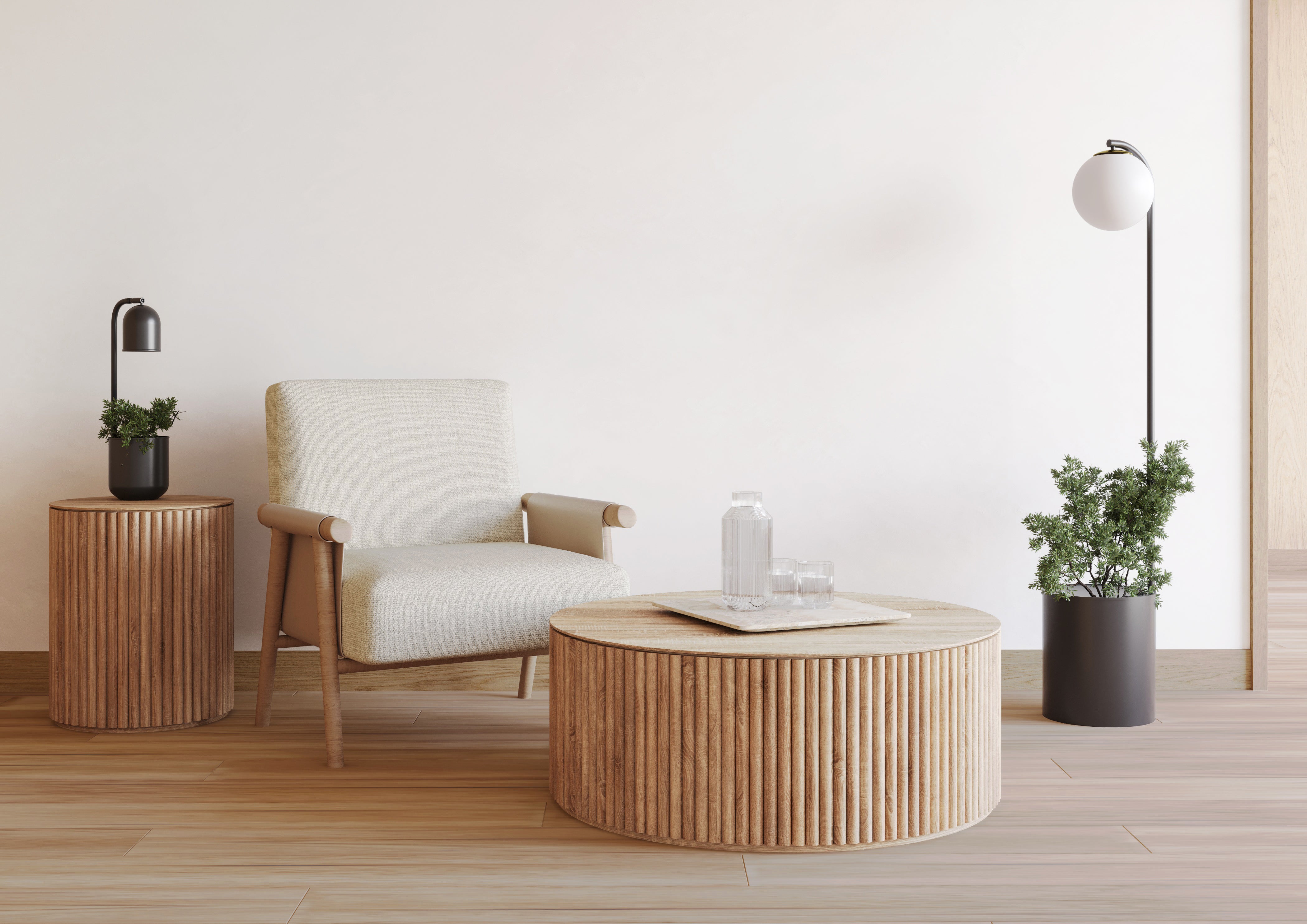 Schreibtischlampe BOTANICA WOOD schwarz