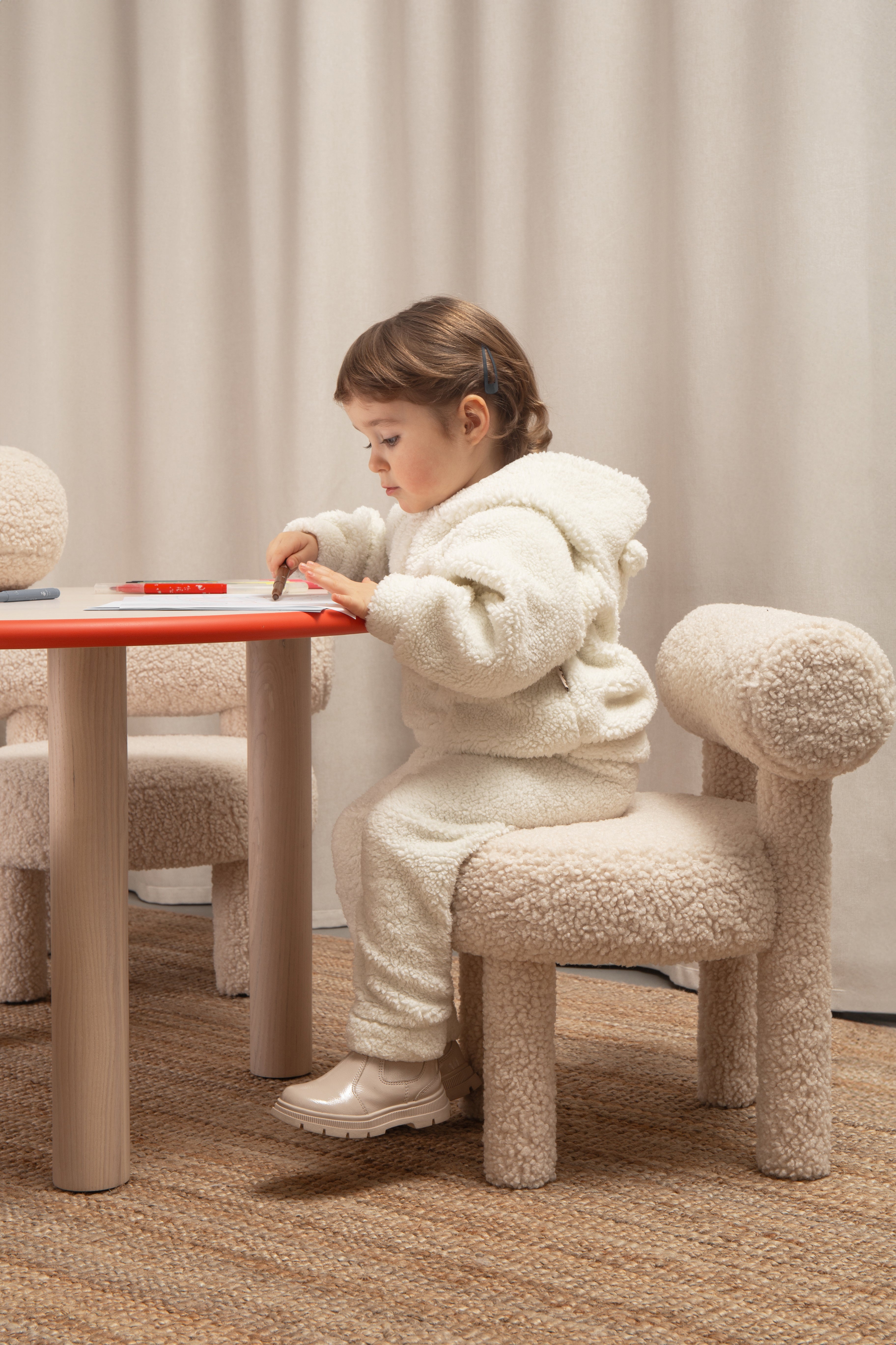 Round Children's Table BABY PAUL Natural Ash Wood