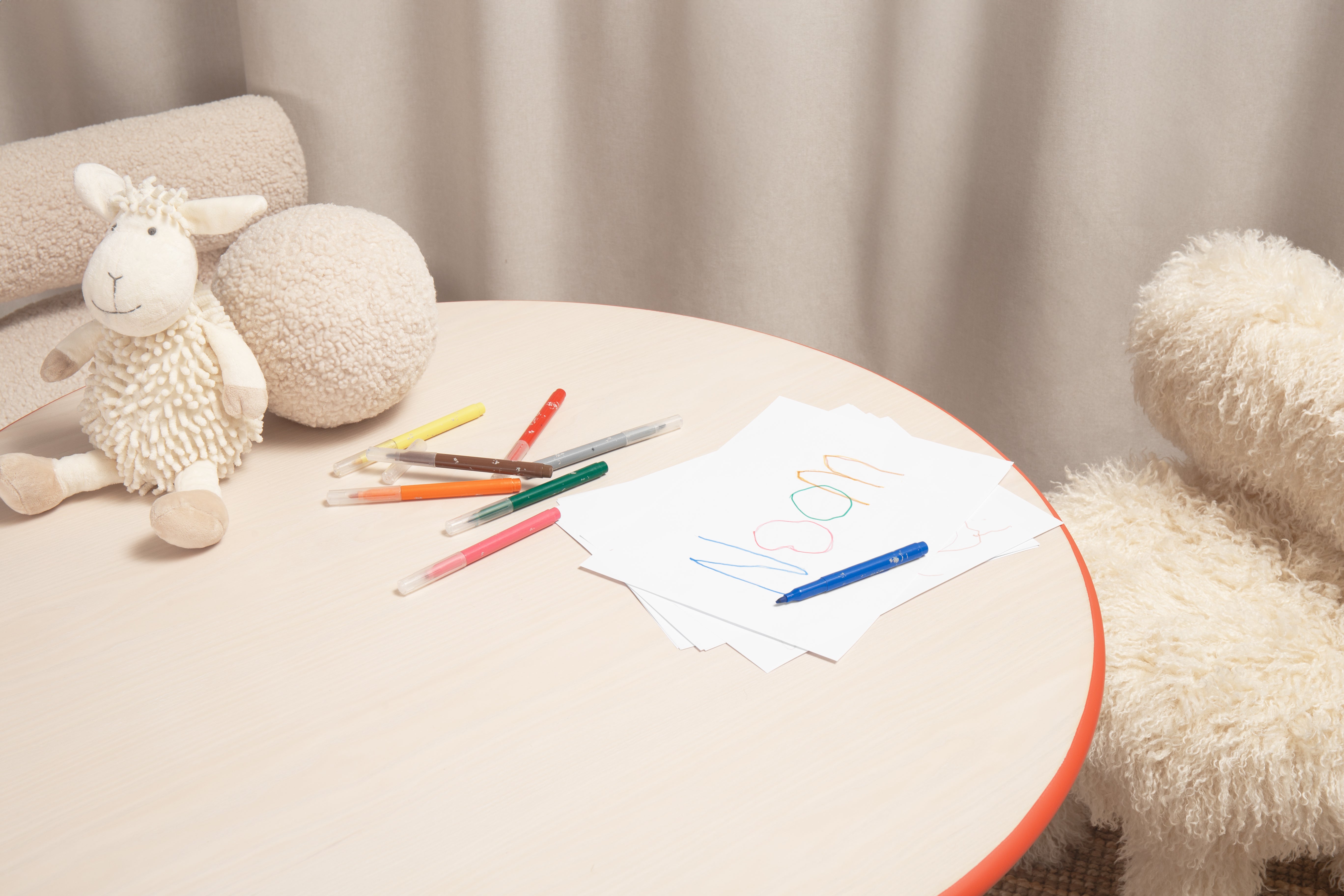 Round Children's Table BABY PAUL Natural Ash Wood