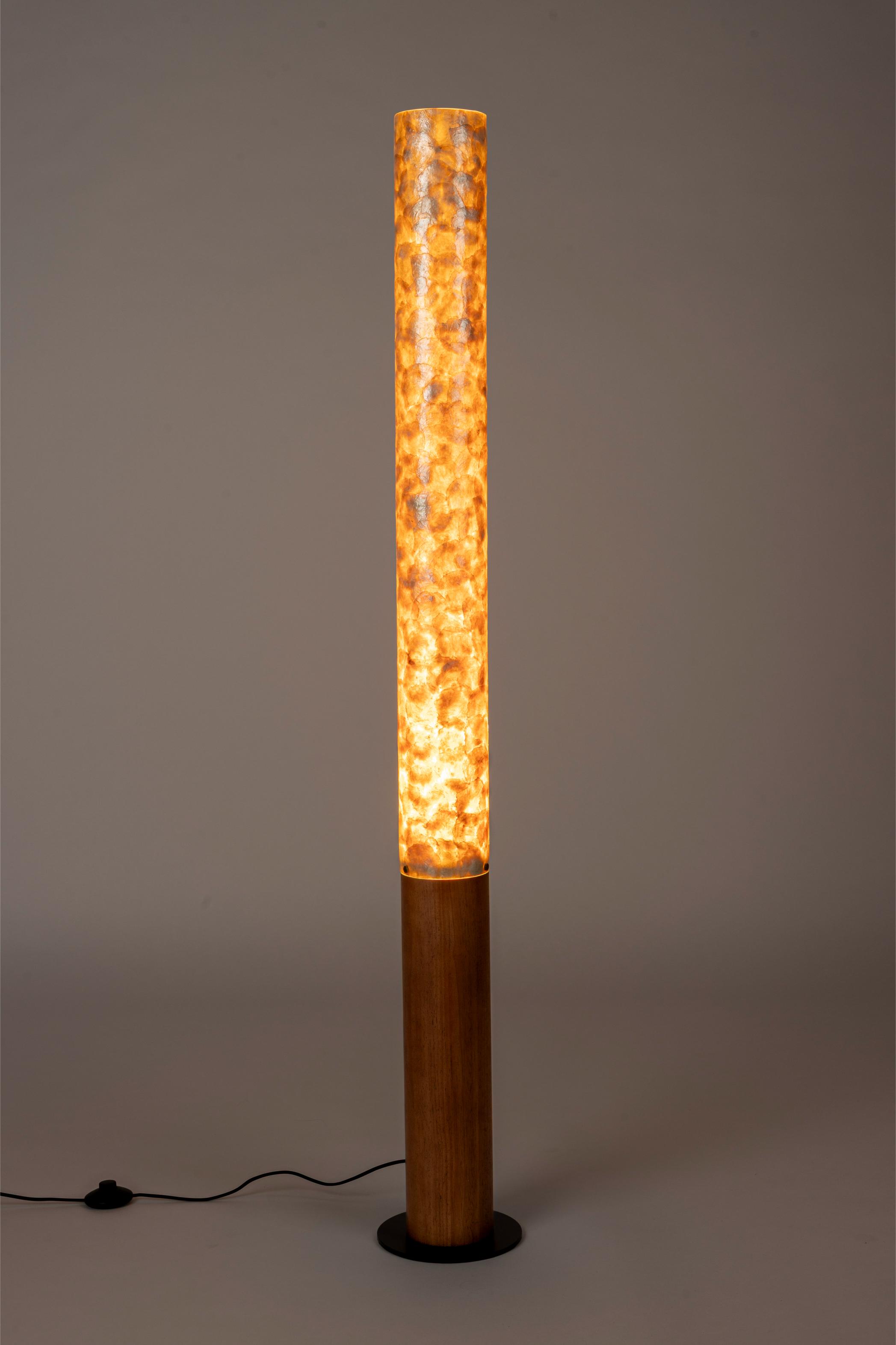 Lampa podłogowa BEAM drewno dębowe