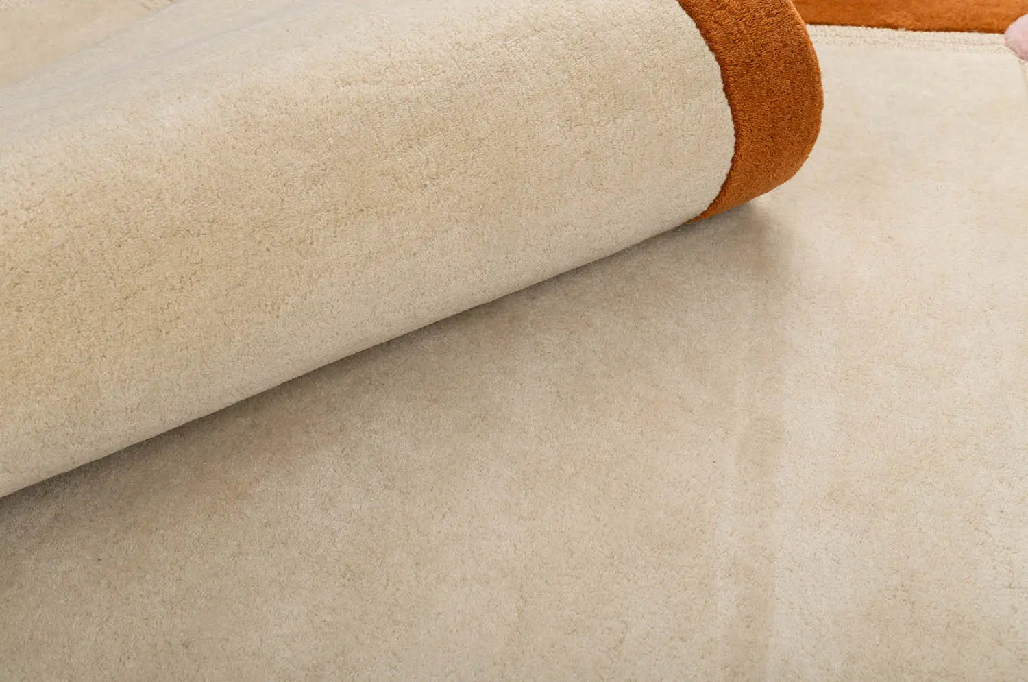 Teppich BERLIN beige mit orange und marineblau
