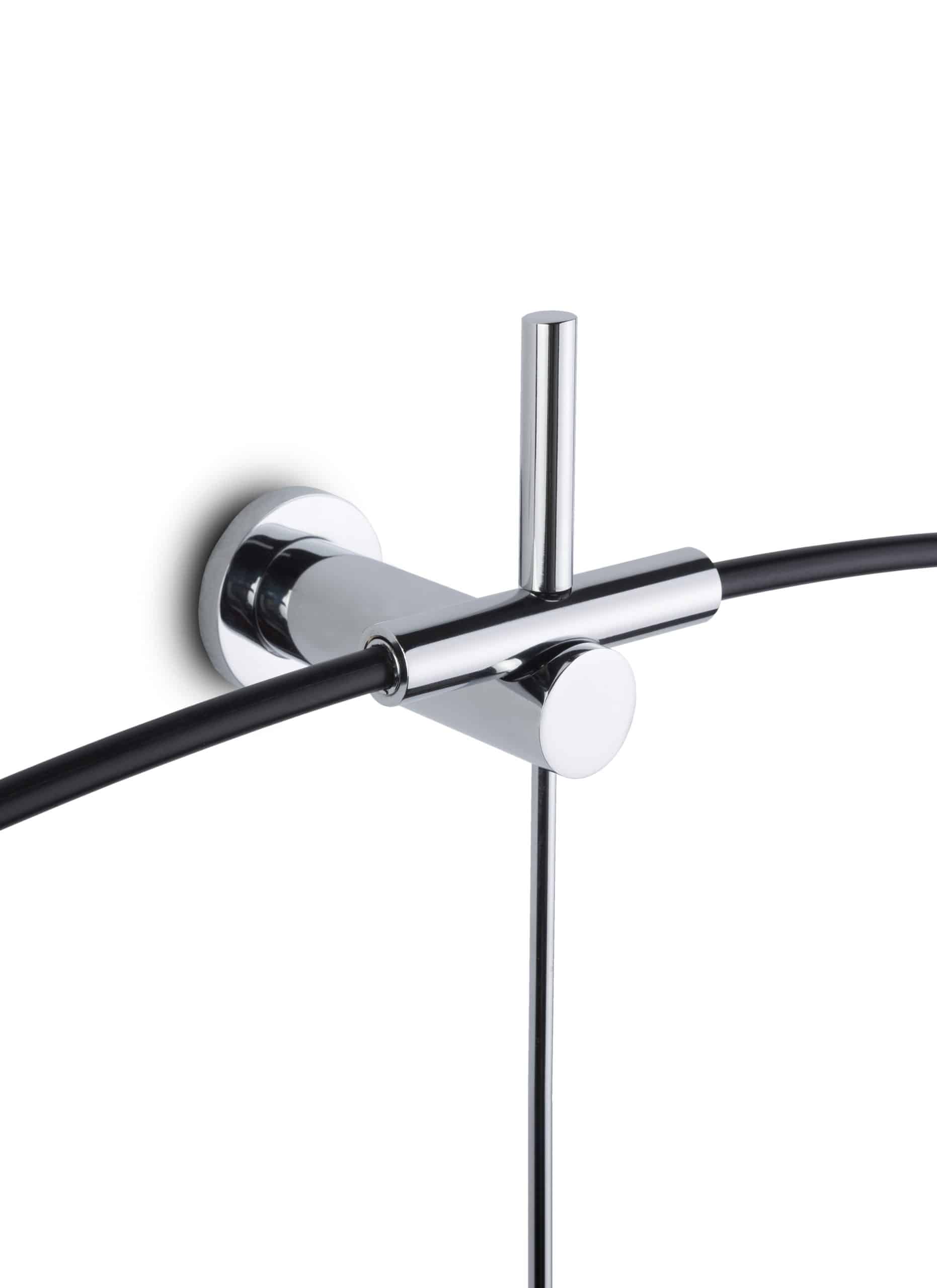 BILBAO wall clock in black walnut wood with black and chrome