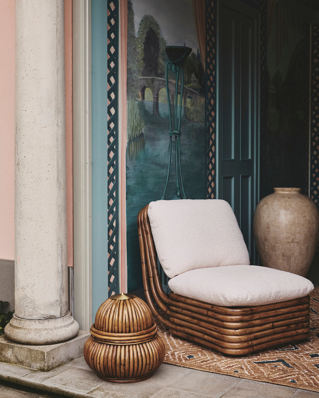 Stehlampe für den Außenbereich BOHEMIAN Rattan