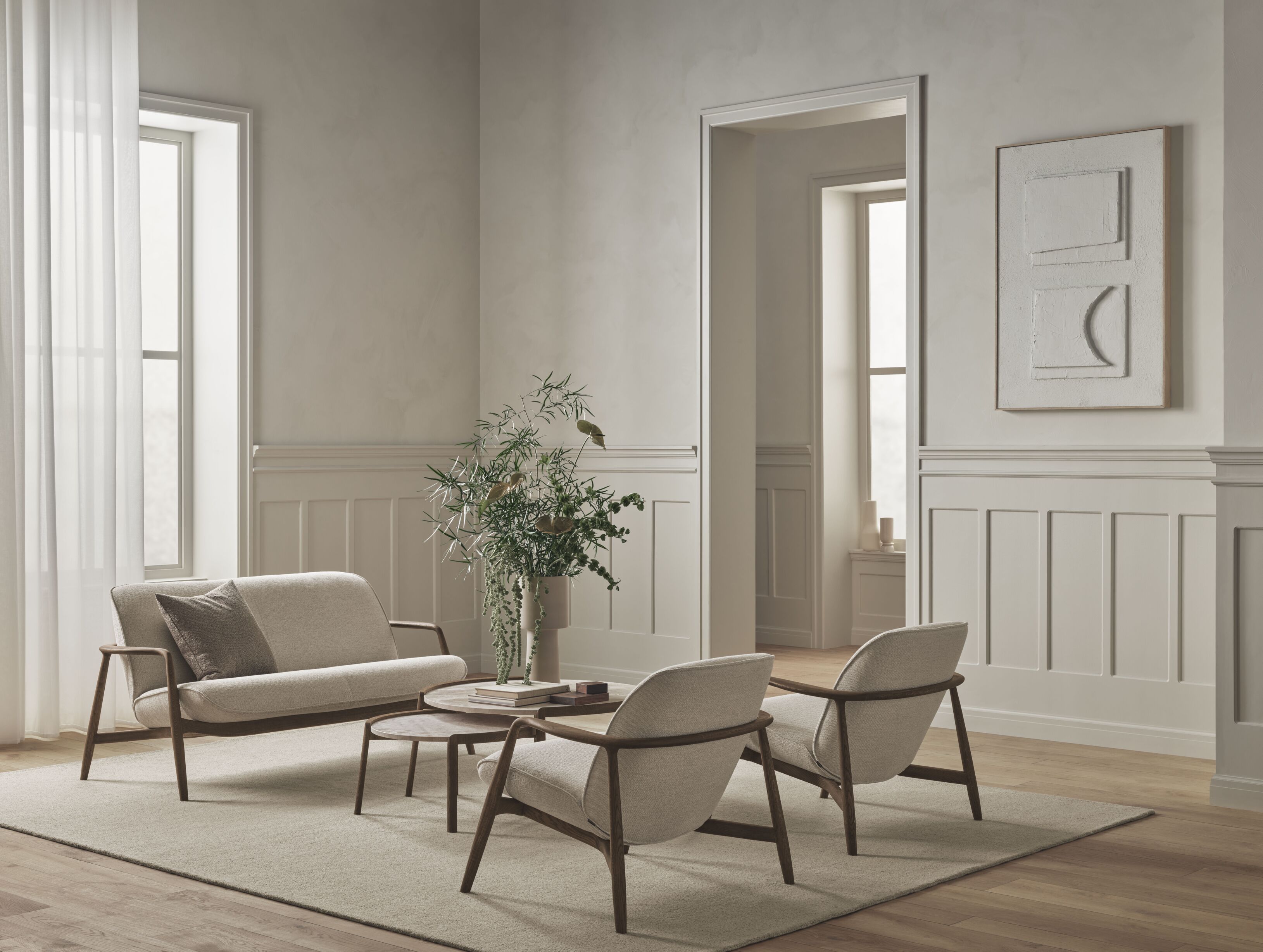 Hellgrau Natur Teppich