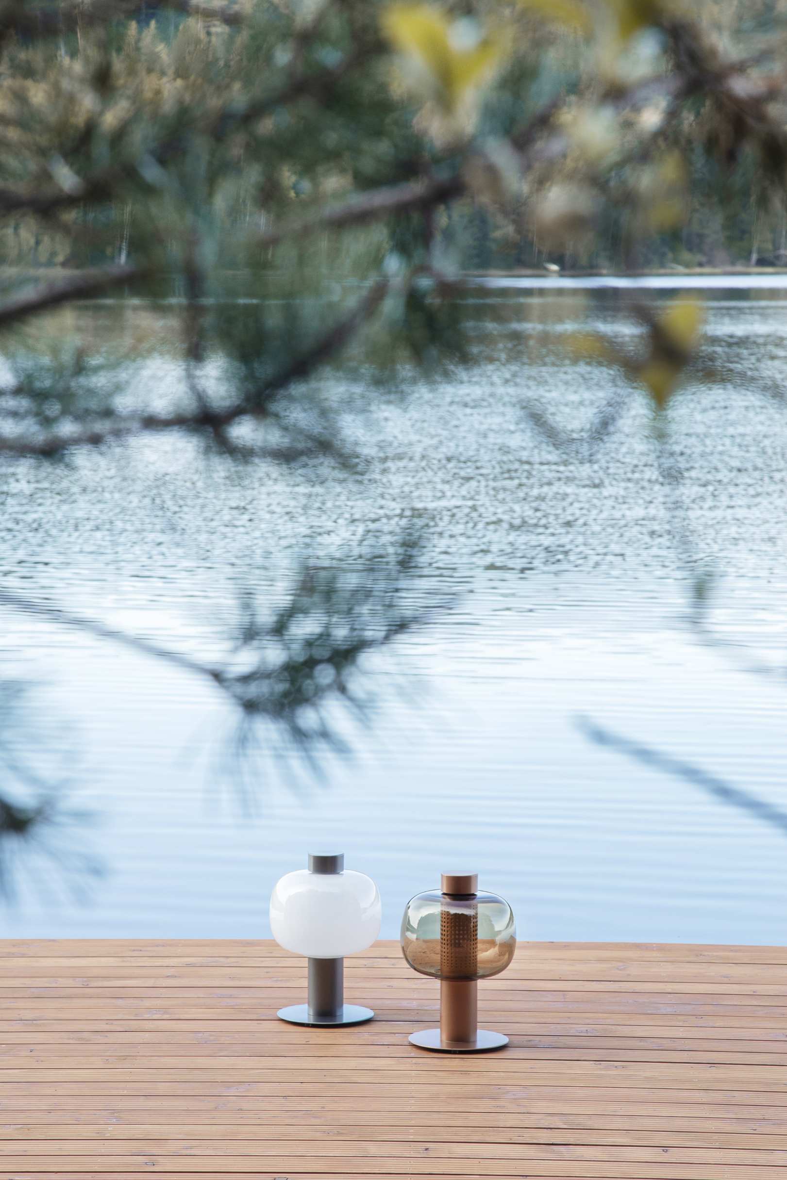 Stehlampe für den Außenbereich BONBORI aus geblasenem Glas