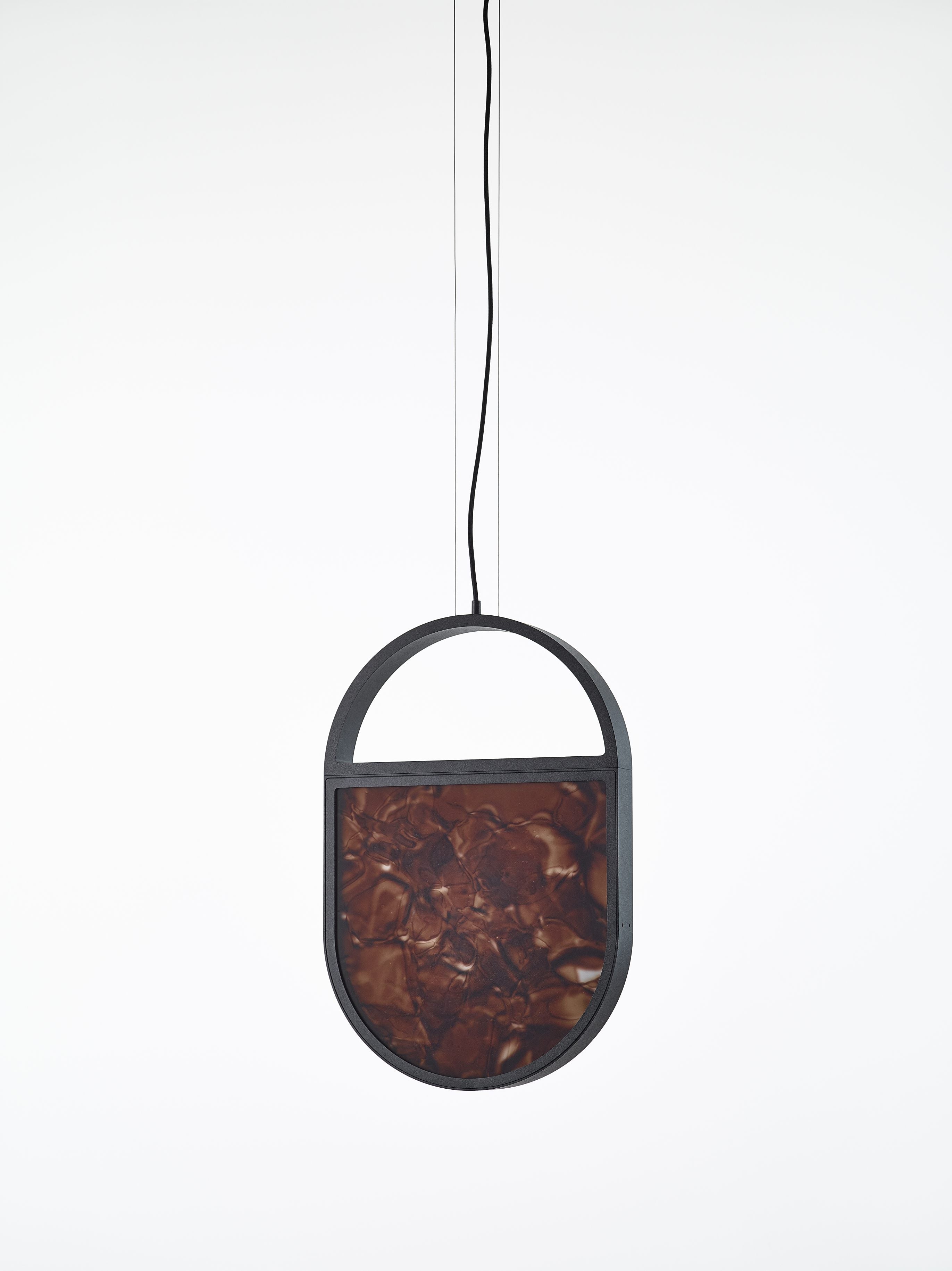 Hanging lamp Geometric Oval 1/3 Glass shiny brokisglass