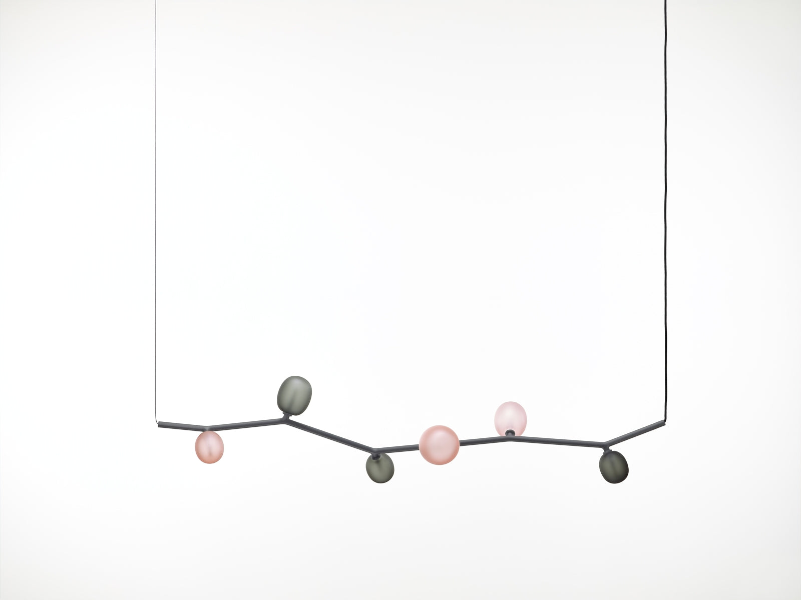 Efeu -Hanglampe - horizontales mattes Glas