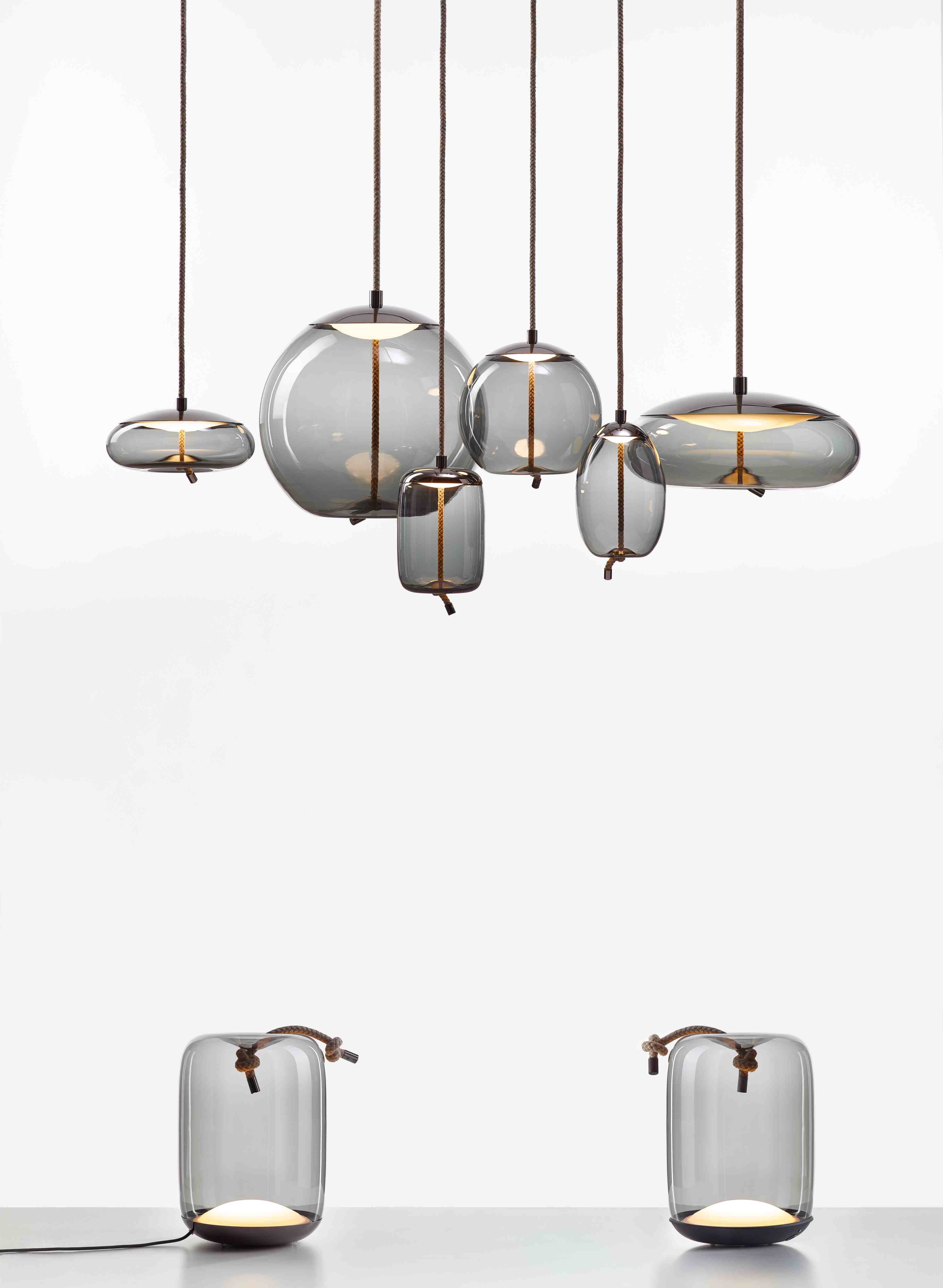 Knot Small hanging lamp - glass disco