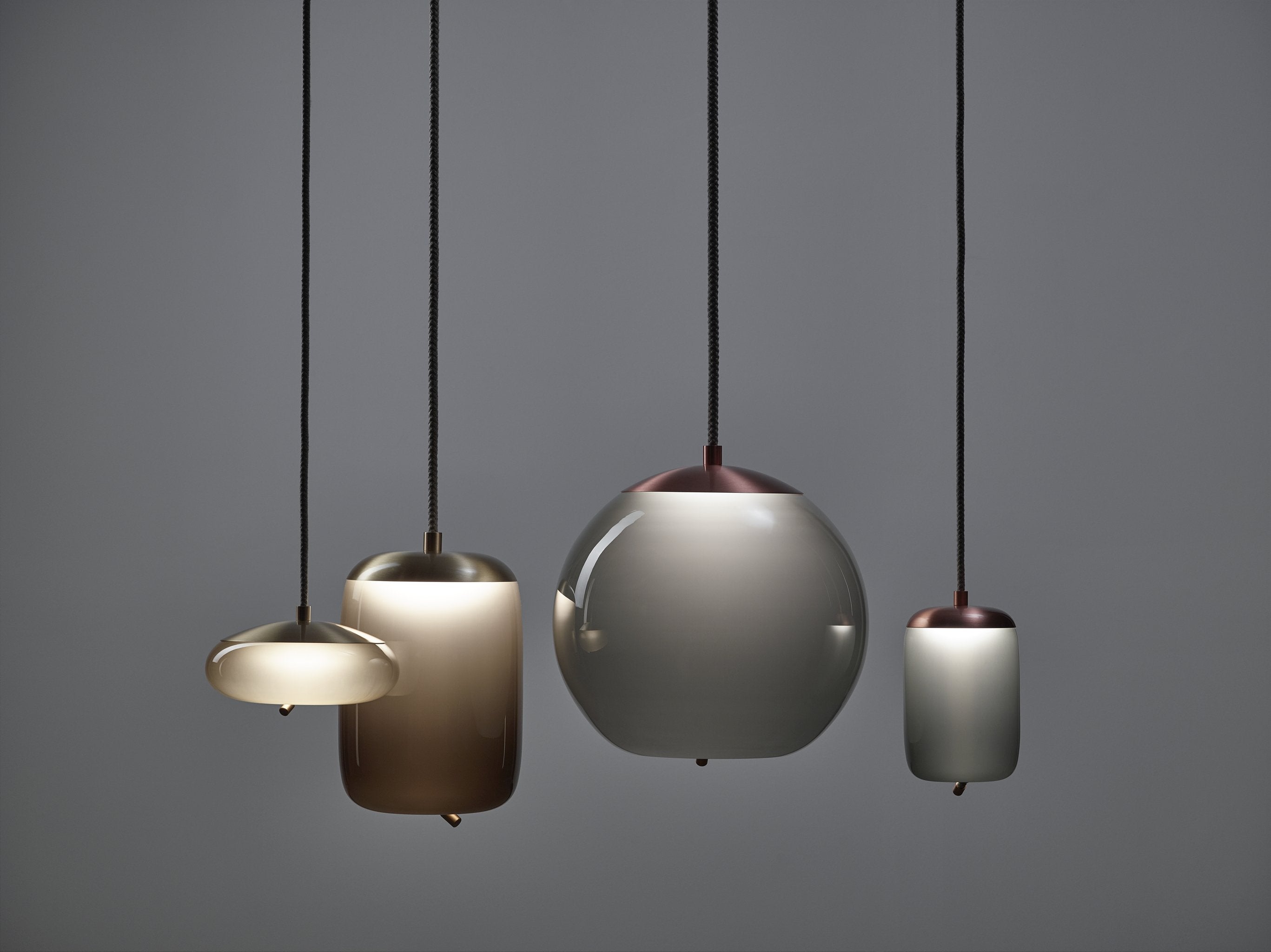 Knot Small hanging lamp - Cilindro glass