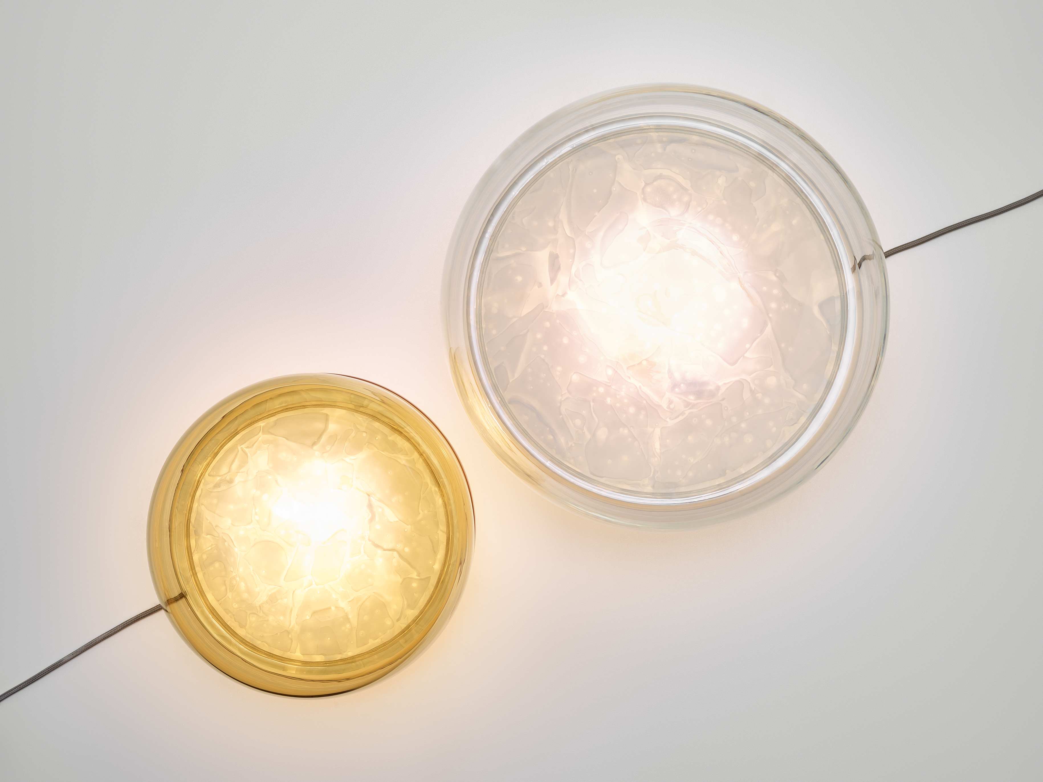 Macaron M table lamp inflatable glass with onyx