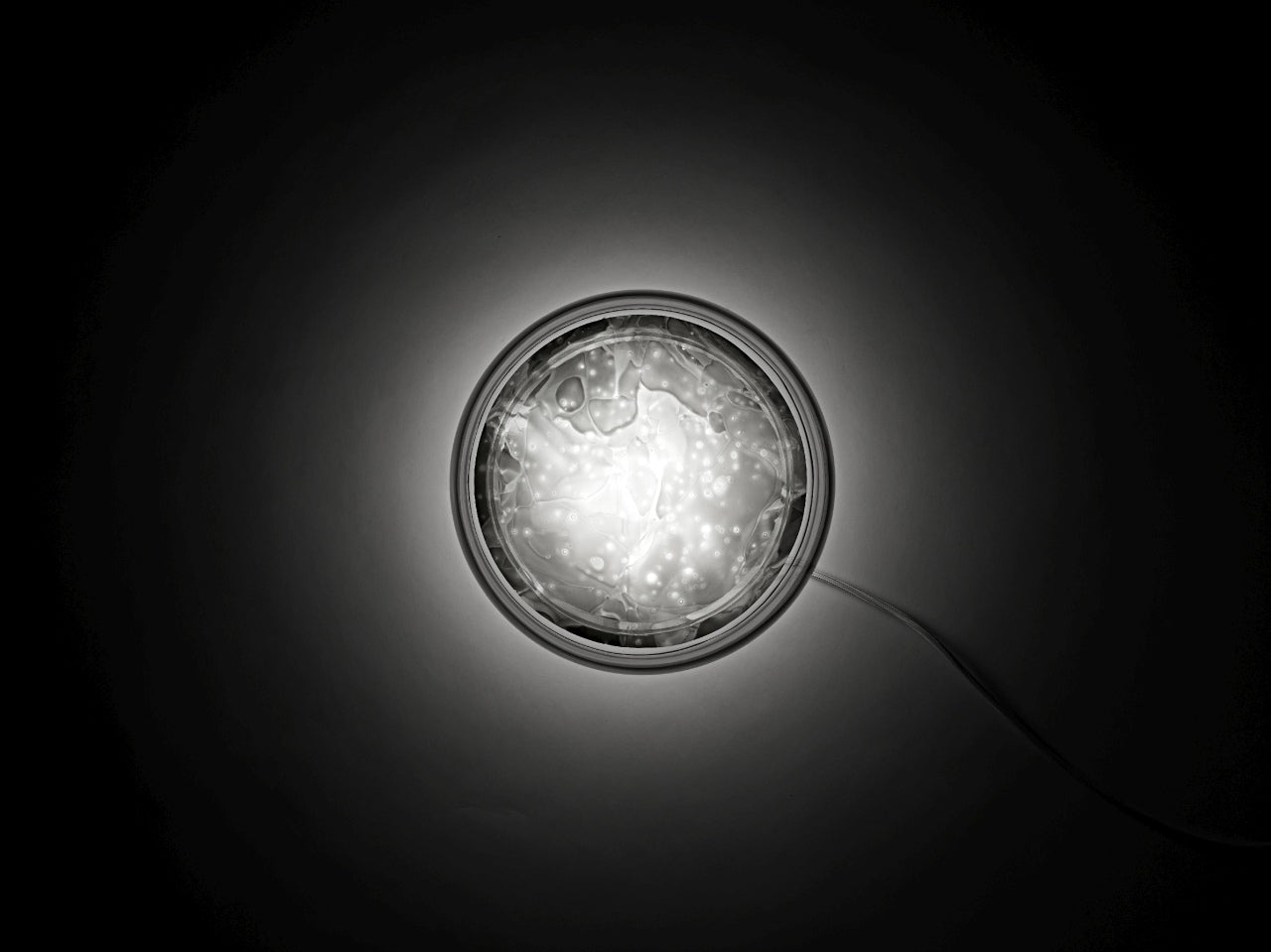 Macaron mini table lamp inflatable glass with onyx