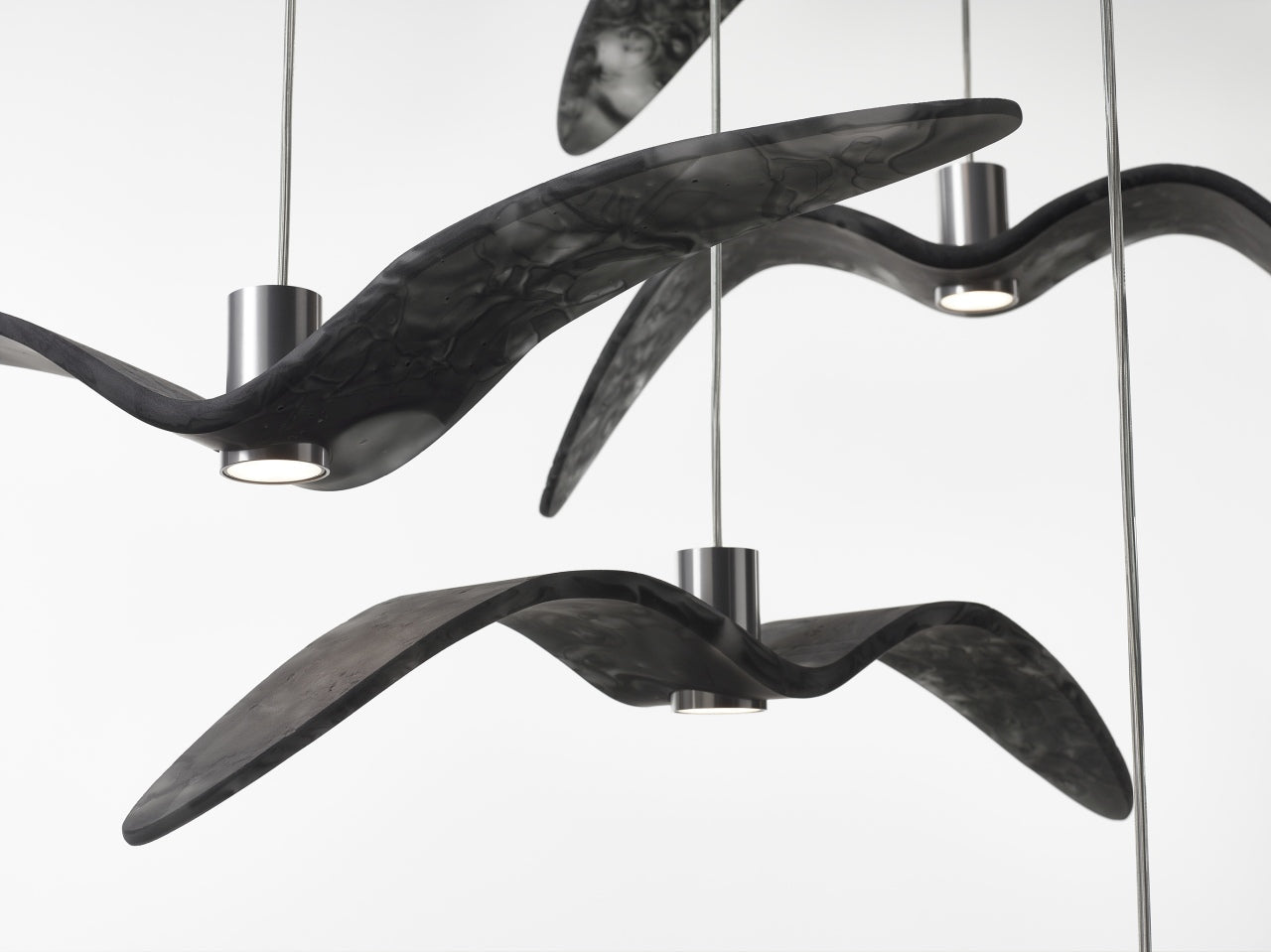 Hanging lamp Night birds glass