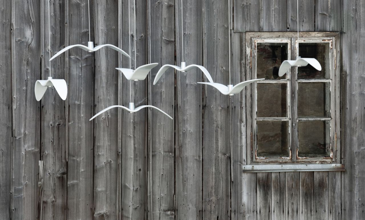Hanging lamp Night birds glass