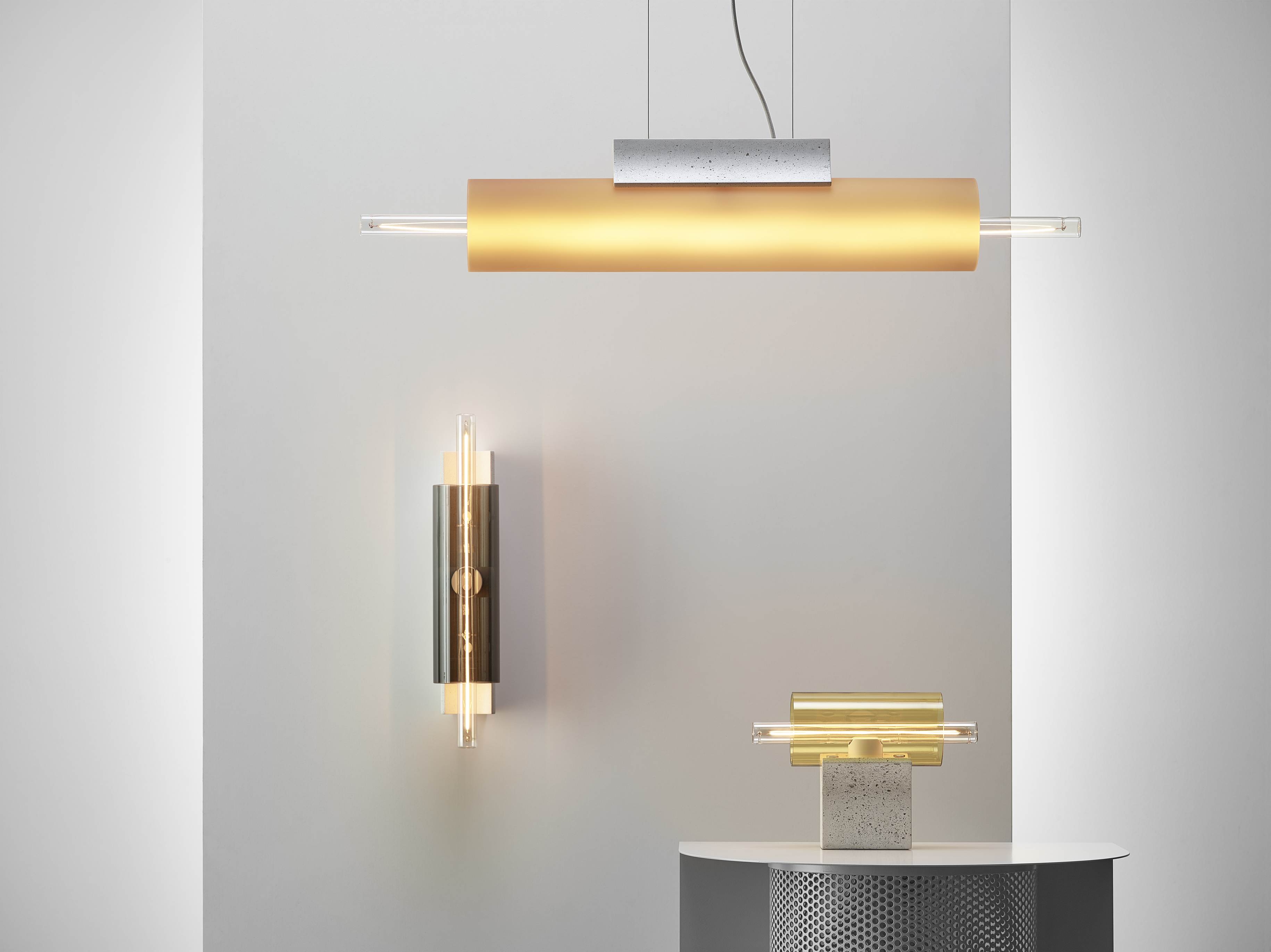 Overlay concrete hanging lamp