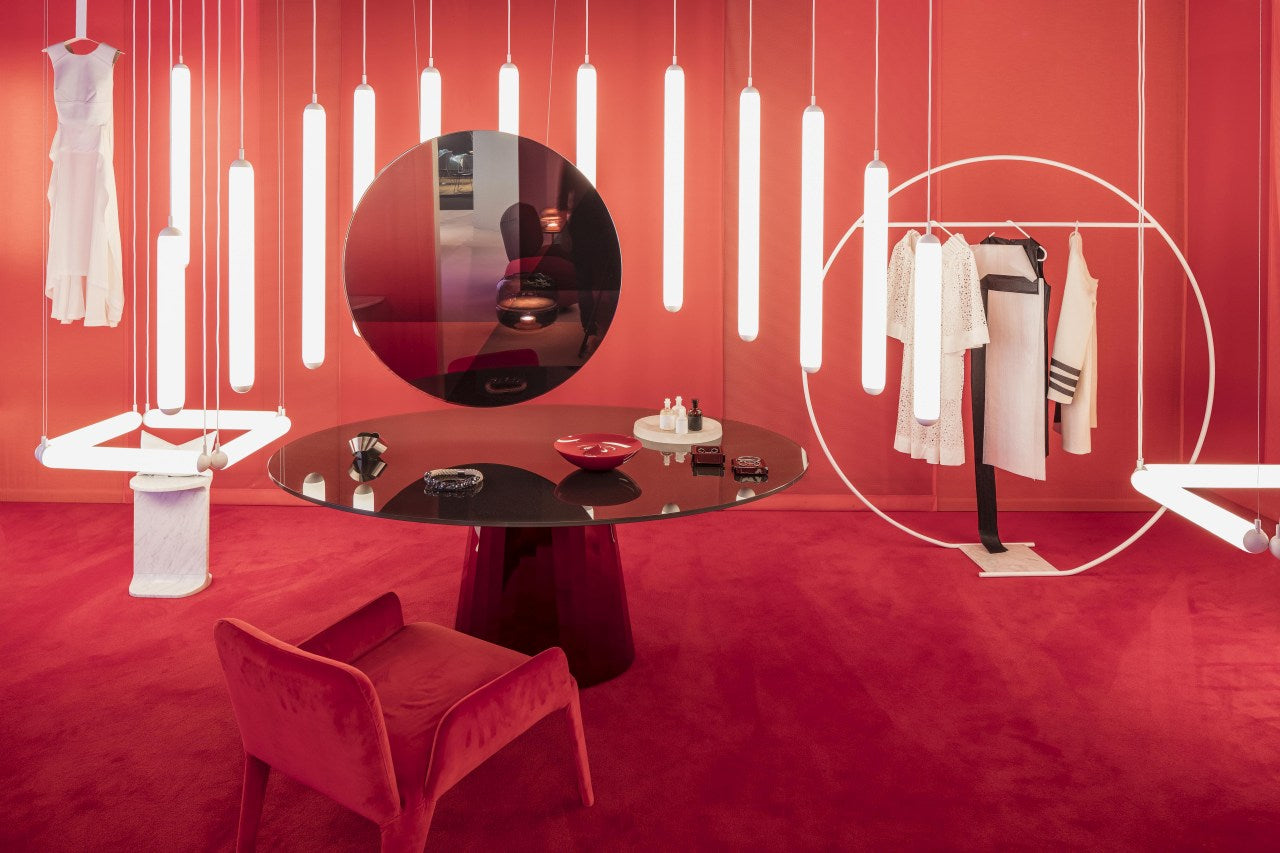 Puro solo hanging lamp - vertical matt glass