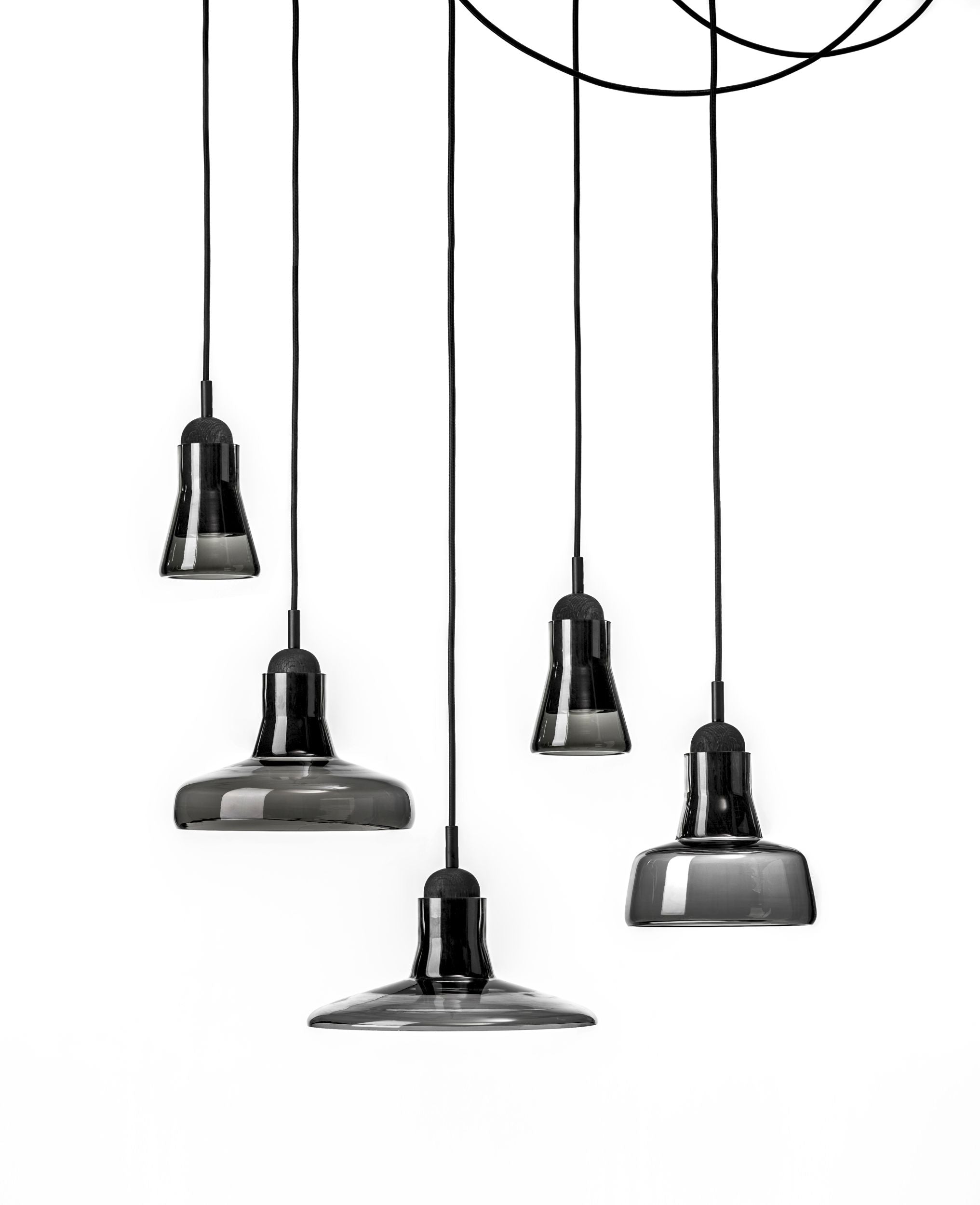 Schatten Hanging Lampe - Freies glänzendes Glas einstellen