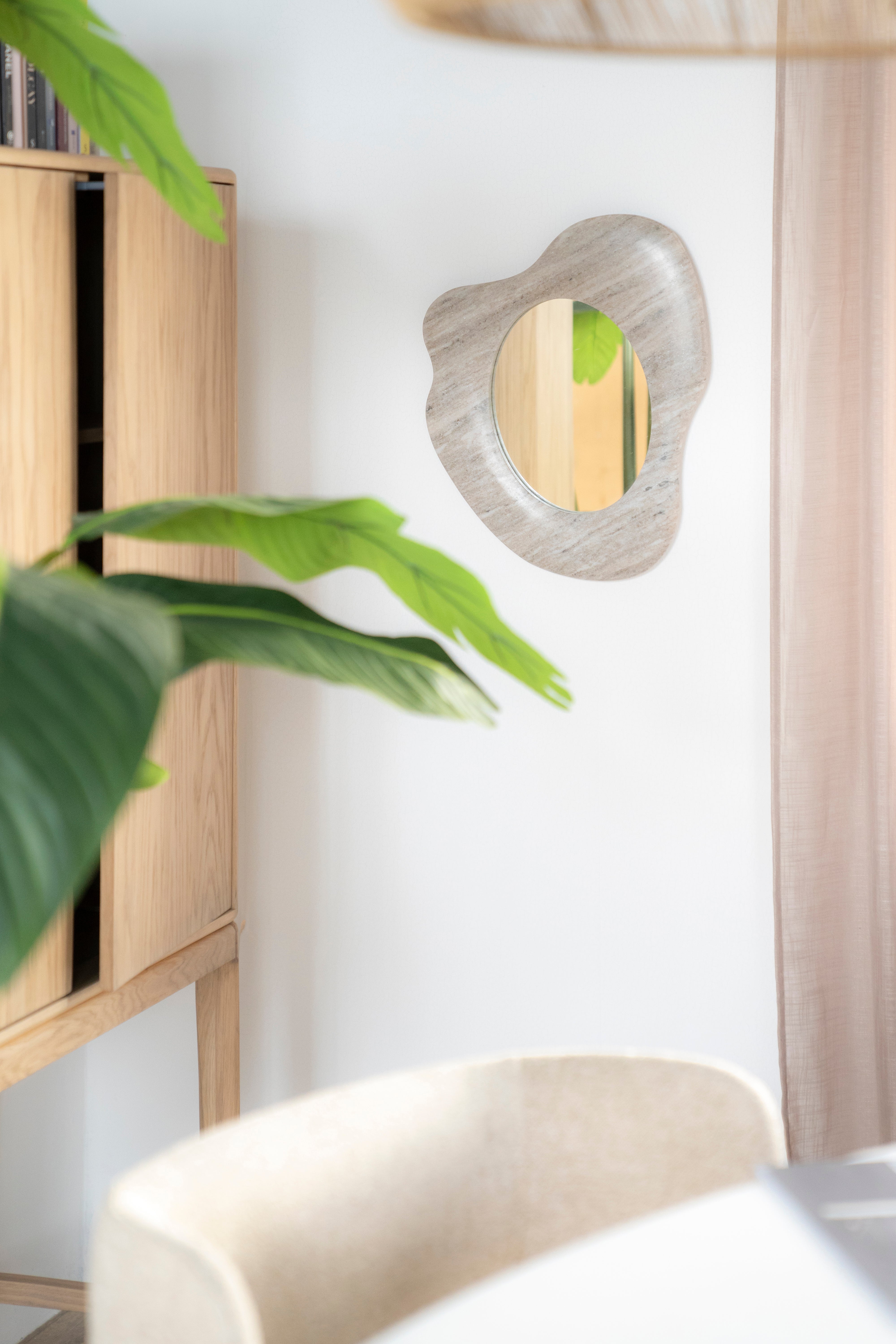 MUNA Wall Mirror Beige Marble