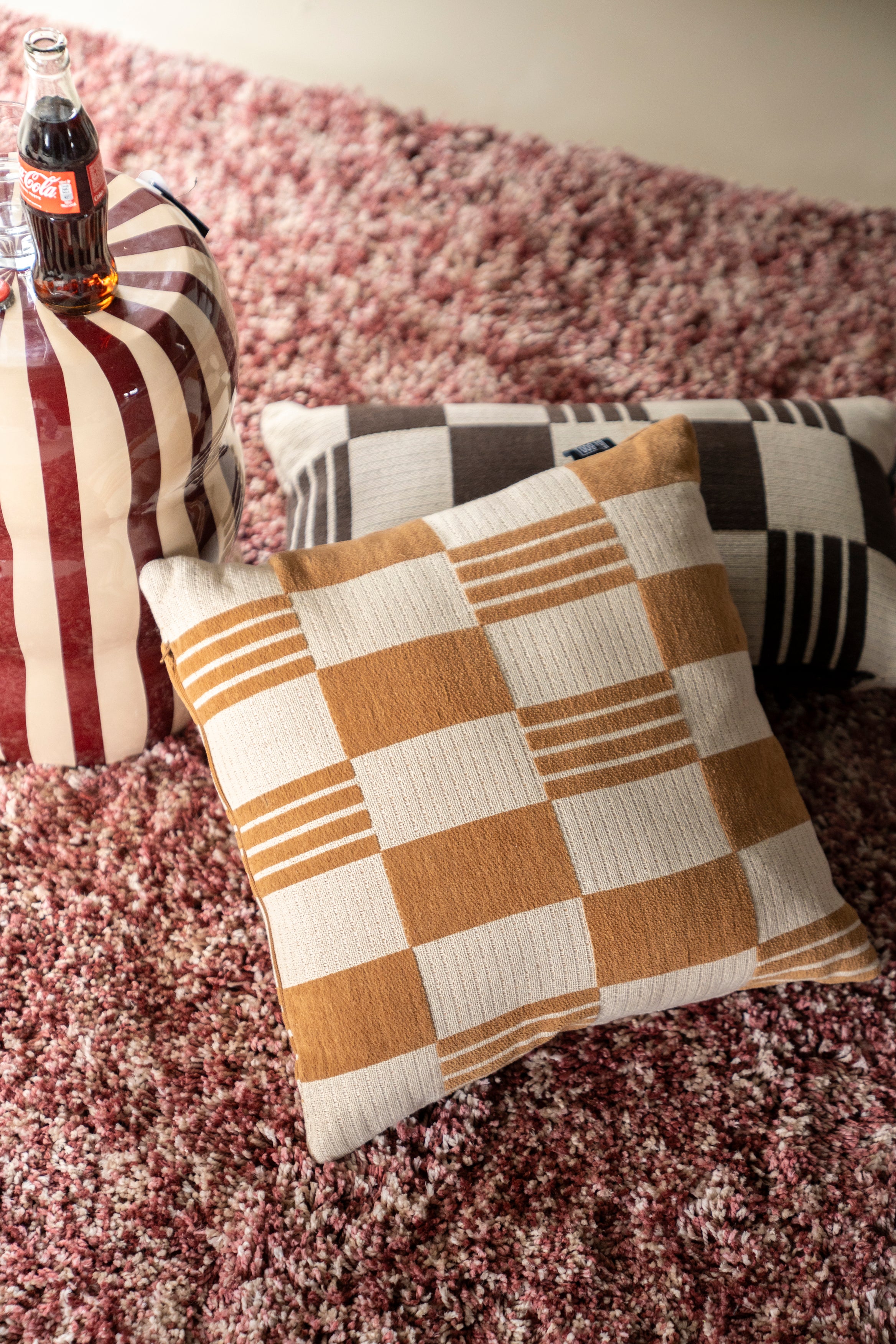 Kissen TWIST grün mit beige