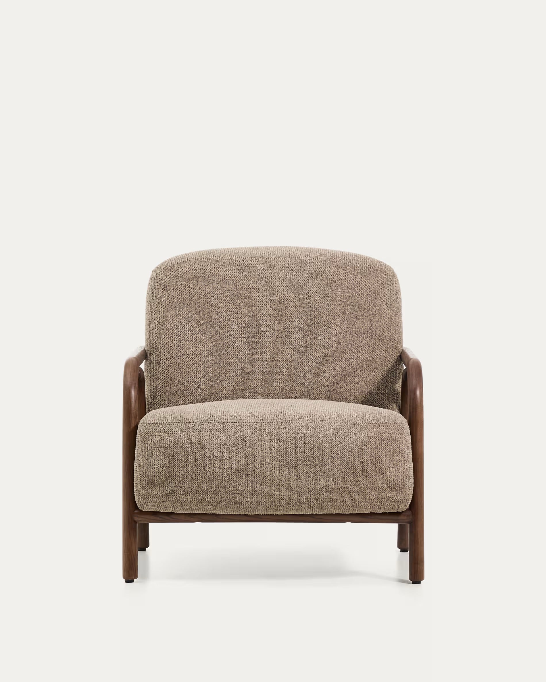 Sessel SYLO taupe mit dunklem Eschenfuß