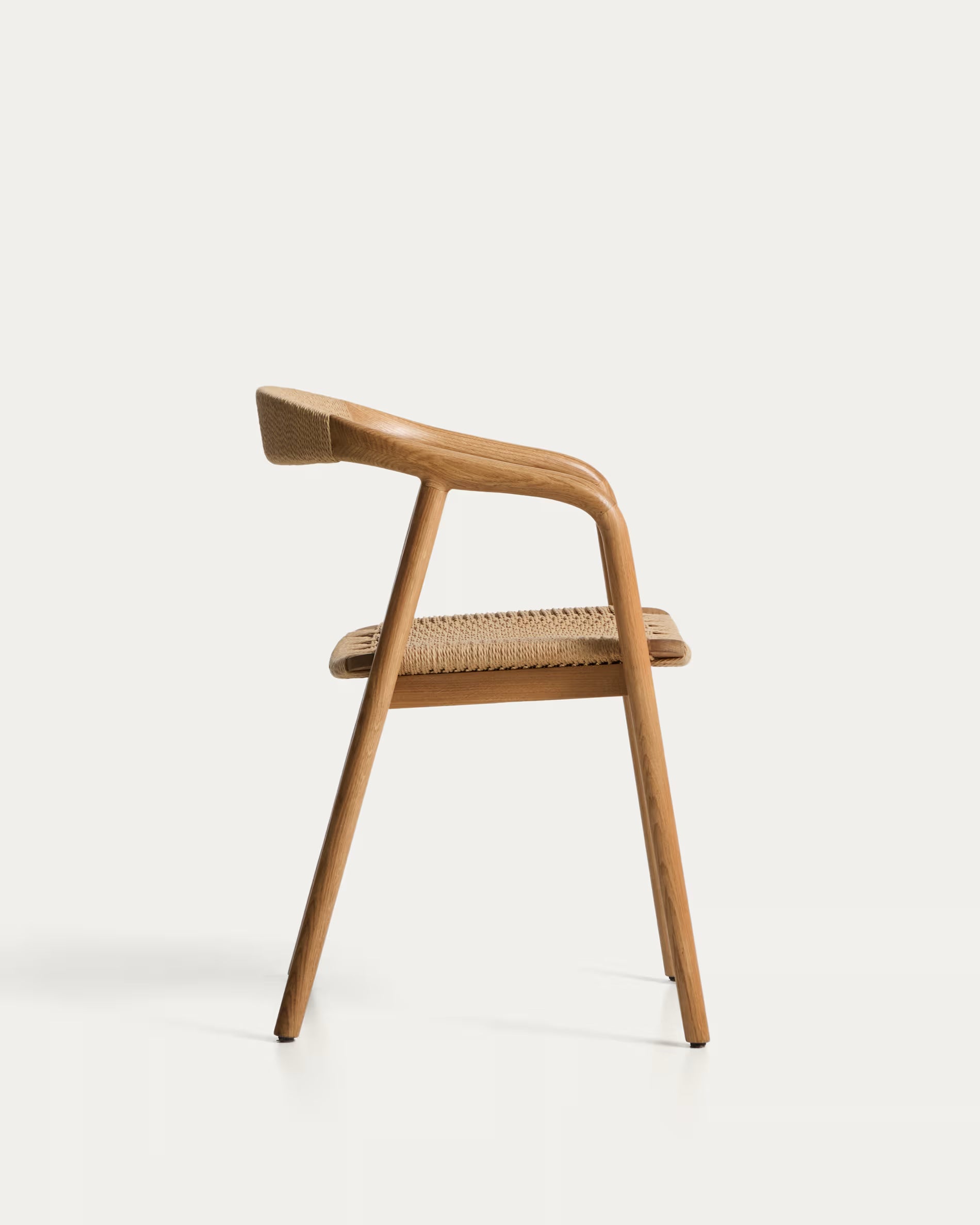 Stuhl DERILE beige mit Holzgestell