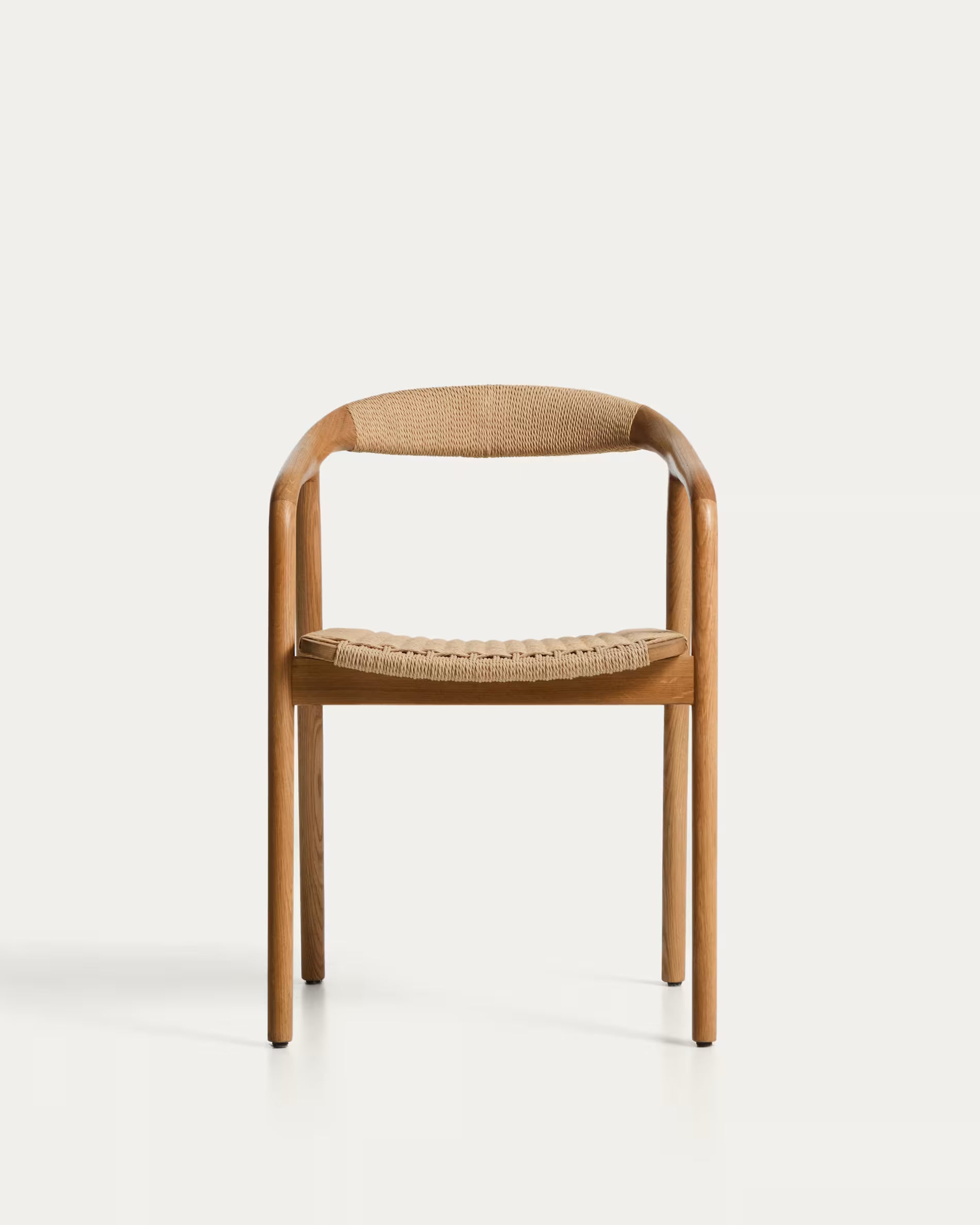 Stuhl DERILE beige mit Holzgestell