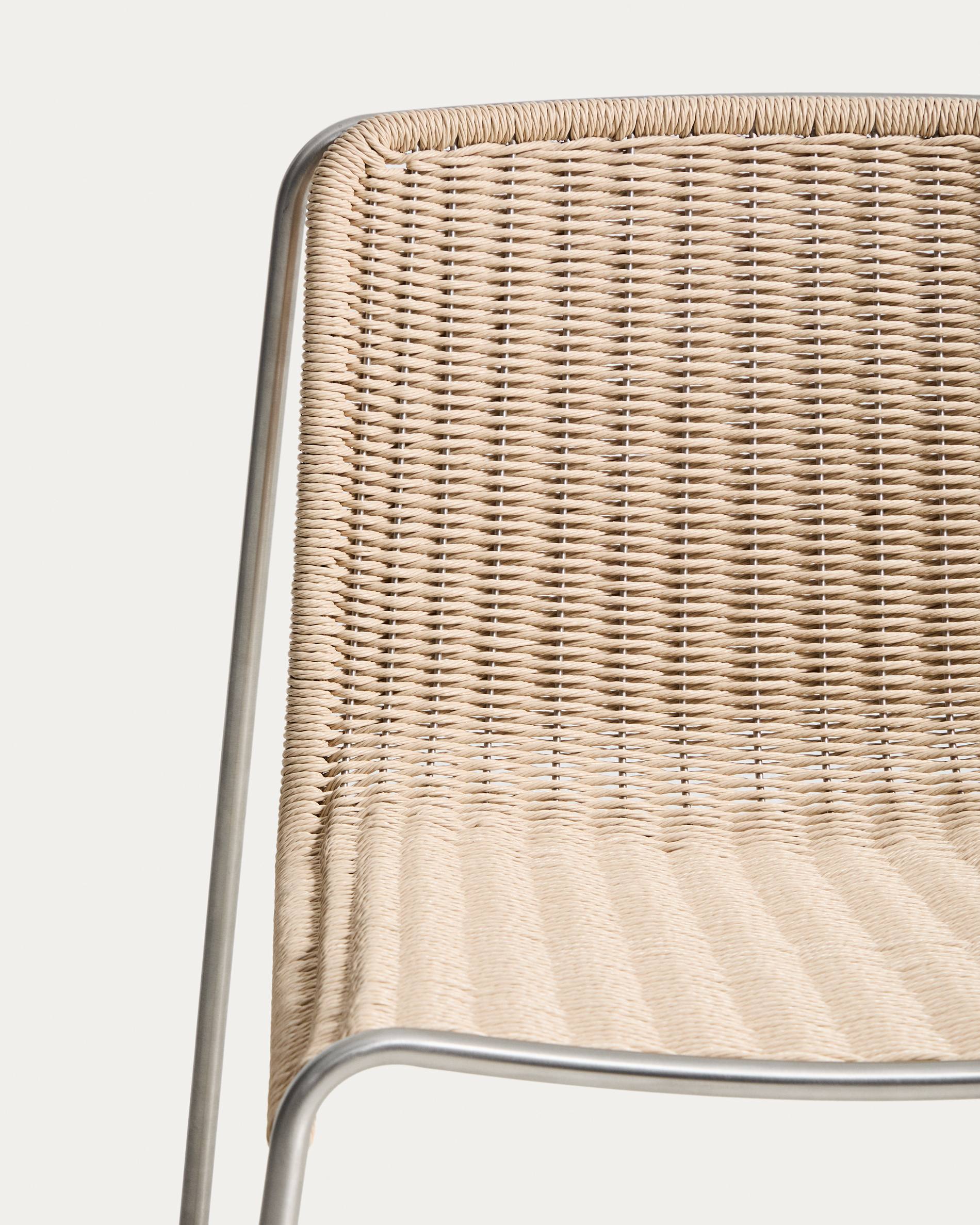 TAVARI Beige Garden Chair with Steel Base