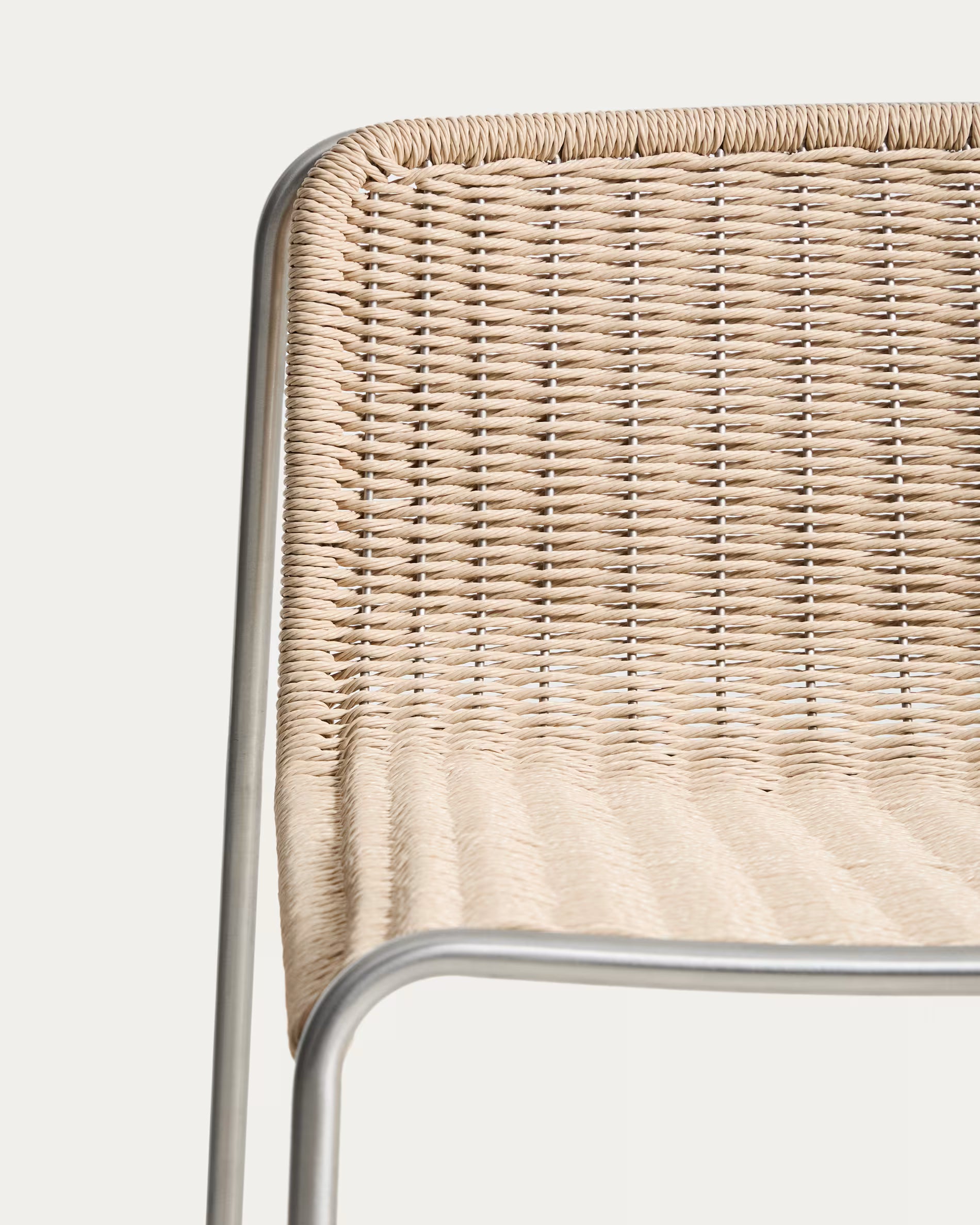 Outdoor stool TAVARI beige with a steel base