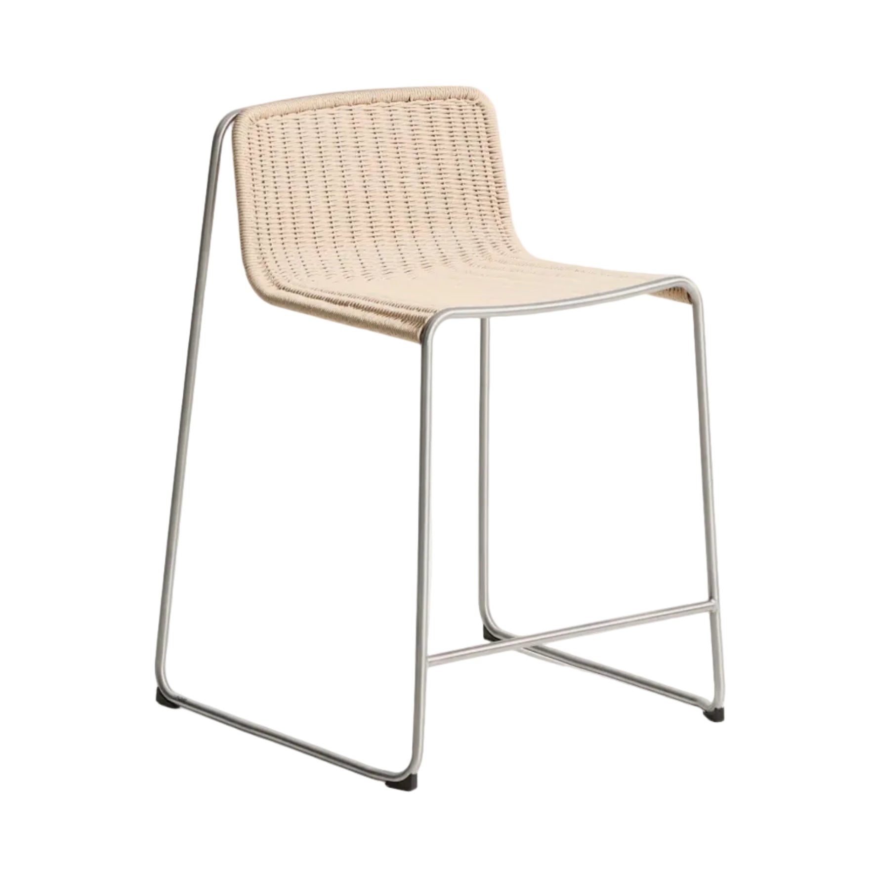 Outdoor stool TAVARI beige with a steel base