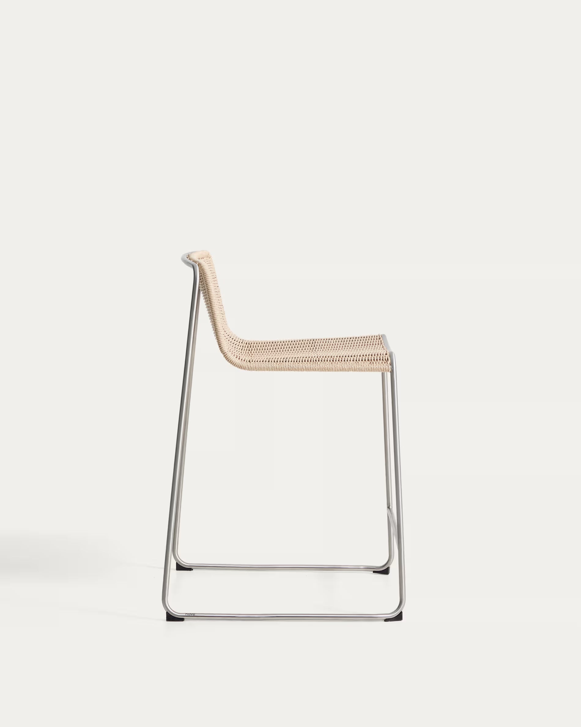 Outdoor stool TAVARI beige with a steel base